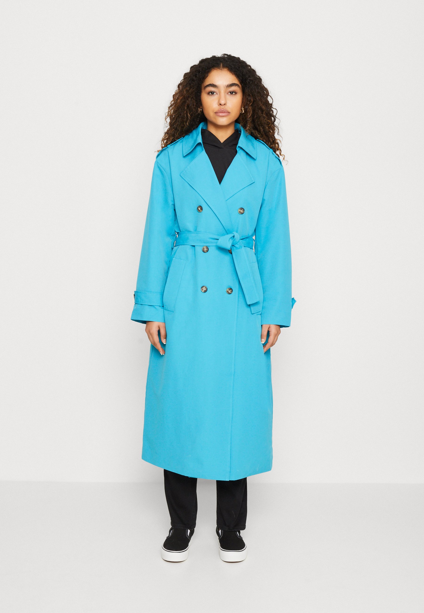 Vero Moda VMCHLOE LONG - Trenchcoat - caneel bay/turquoise