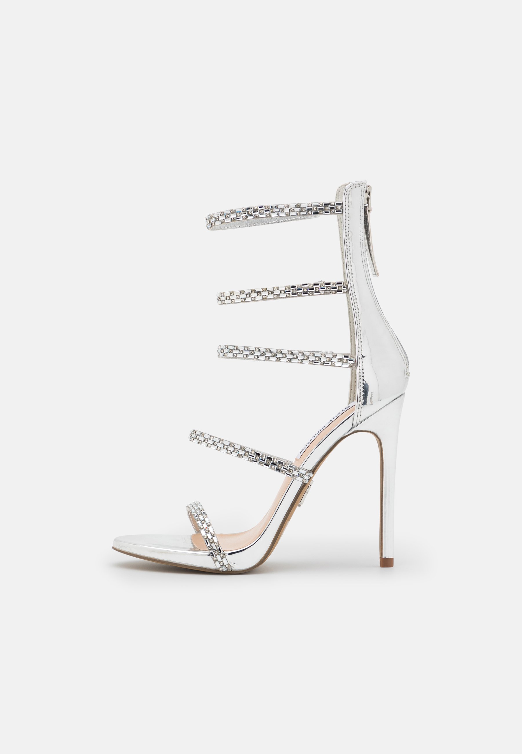 Steve Madden ENTRUST - High heeled sandals - silver/silver-coloured