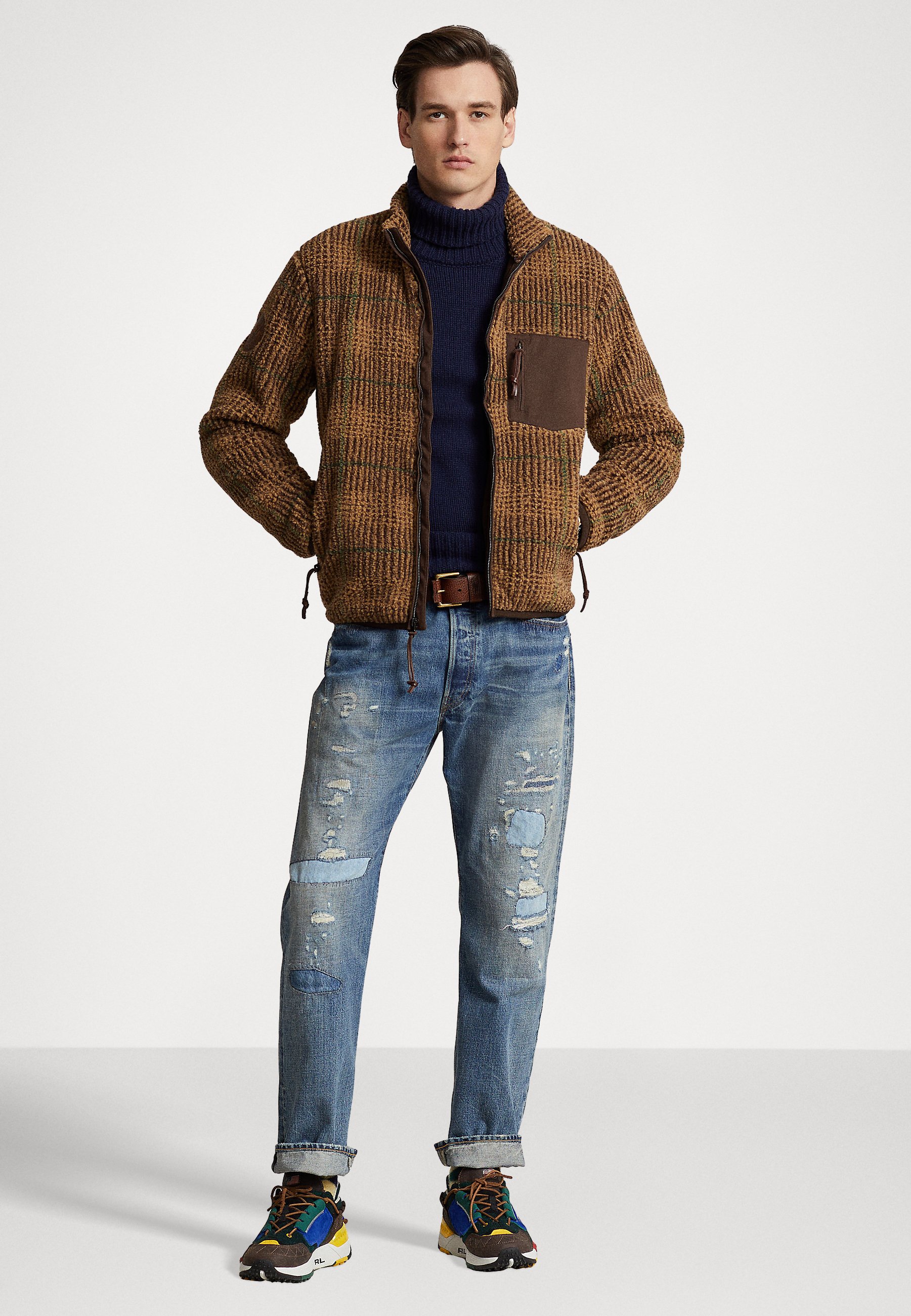 Polo Ralph Lauren JACKET LONG SLEEVE FULL ZIP - Summer jacket - glen plaid multi/brown