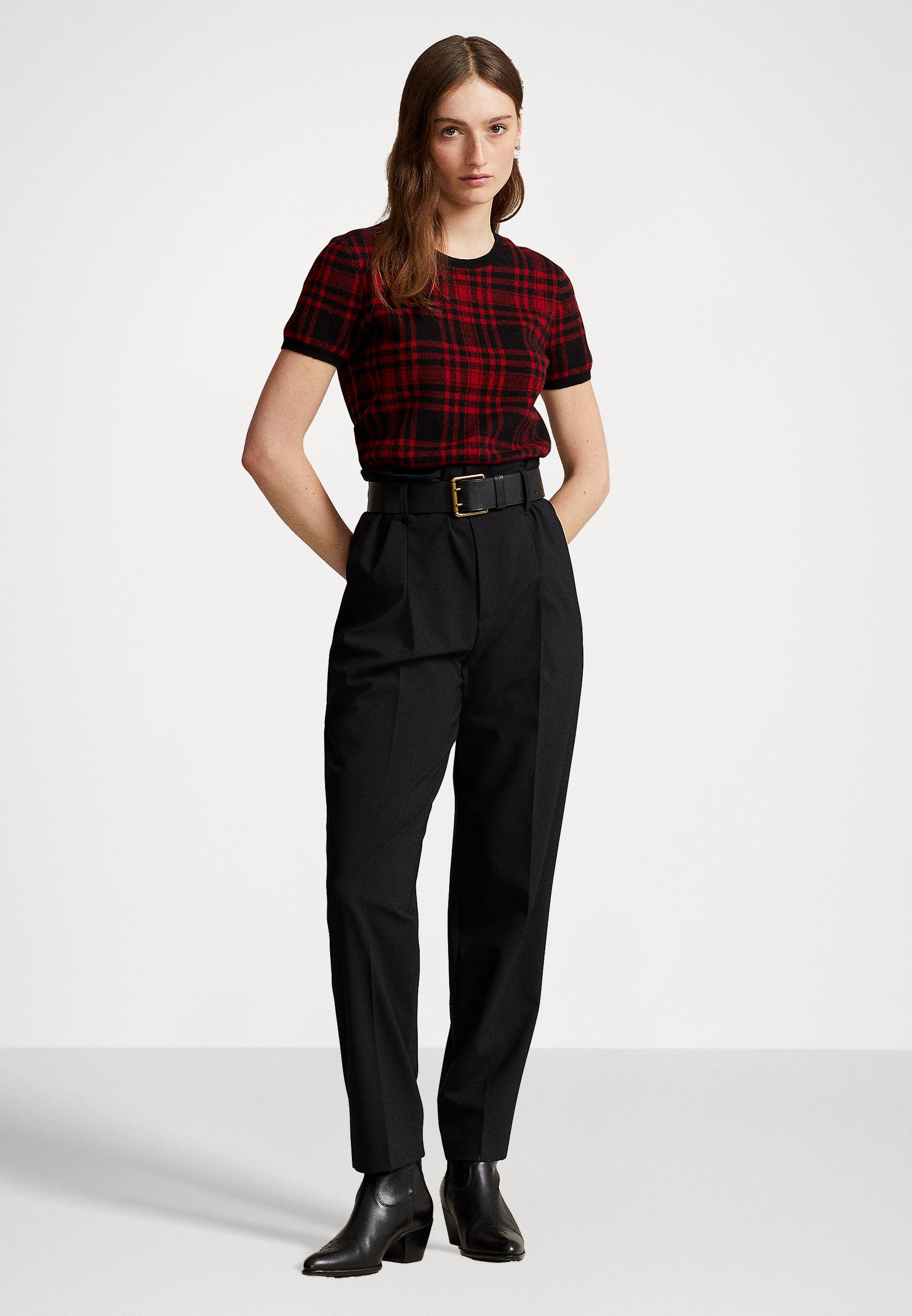 Polo Ralph Lauren SHORT SLEEVE - Jumper - red/black/black