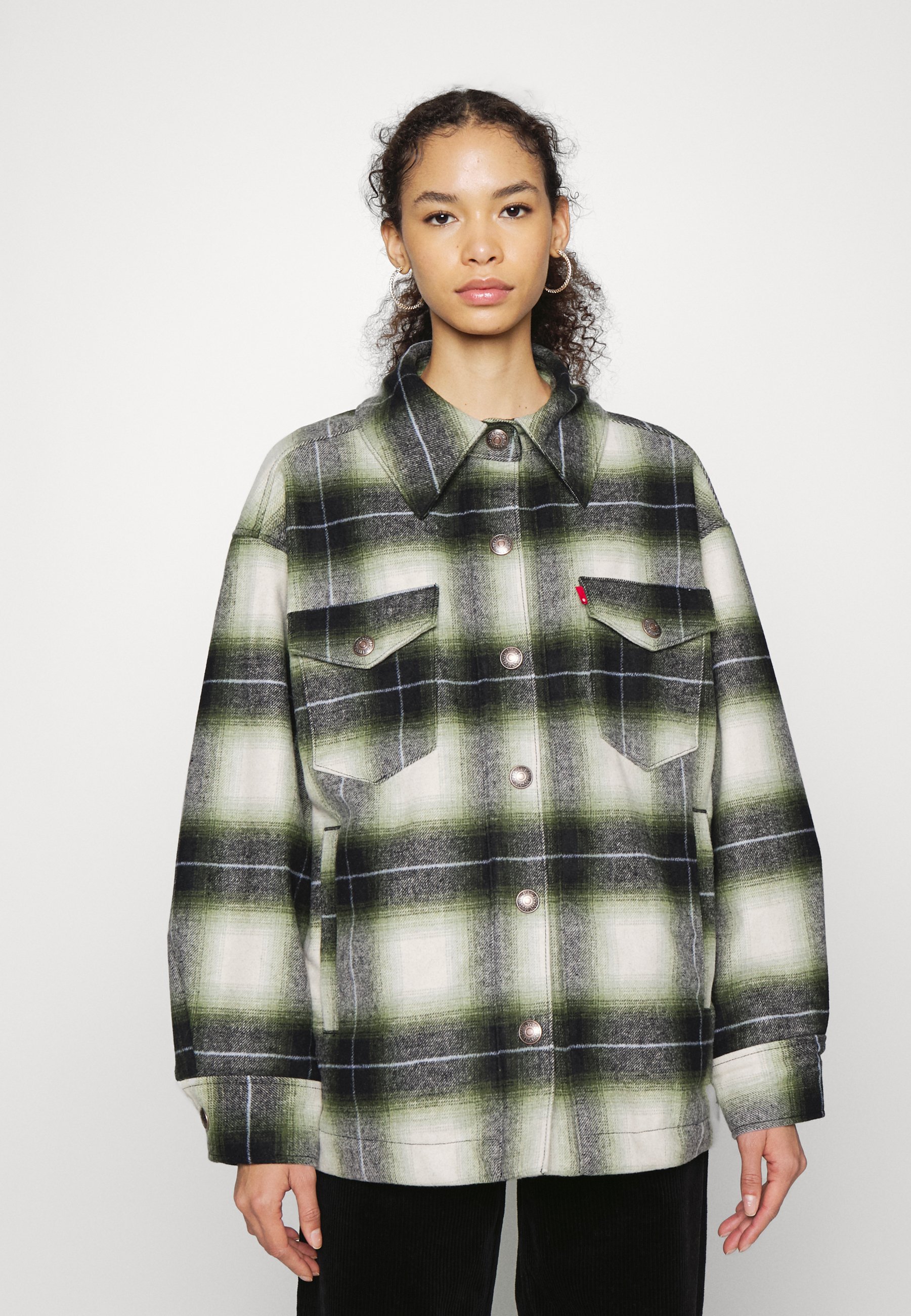 Levi's® SHACKET - Short coat - dark green/multi-coloured