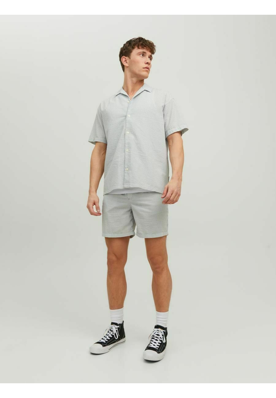 Jack &Jones SEERSUCKER - Tracksuit bottoms - slate gray/grey