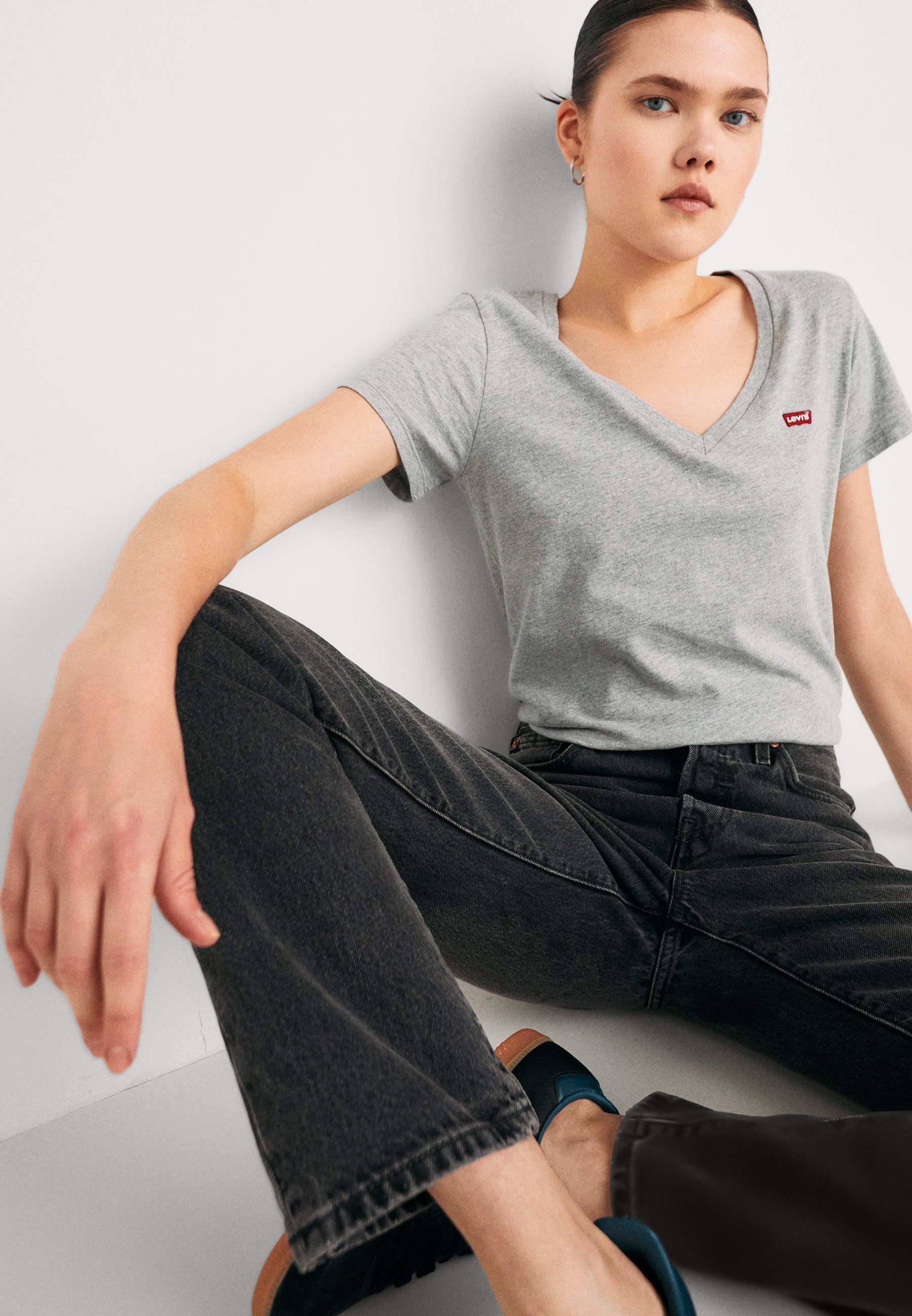 Levi's® VNECK 2 PACK - Basic T-shirt - white/grey/white