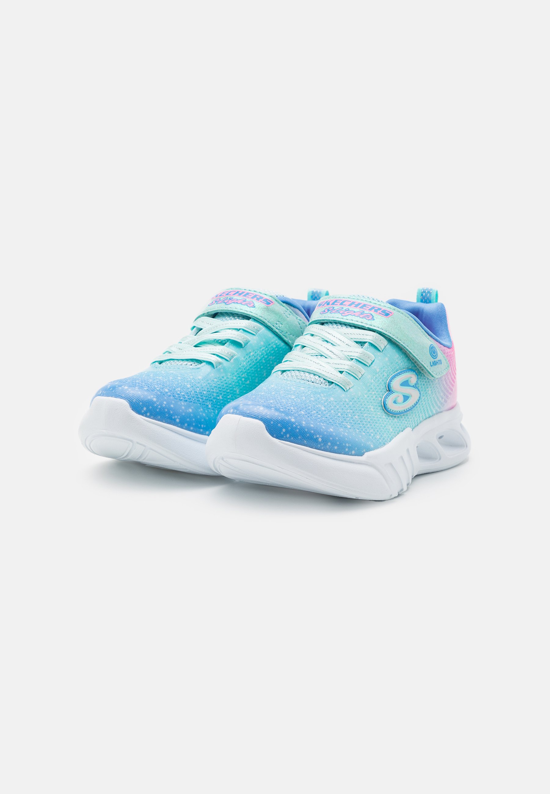 Skechers GORE AND STRAP OMBRE 3D PRINT UPPER ON LIGHTED OUTSOLE - Trainers - aqua synthetic/multi trim/blue