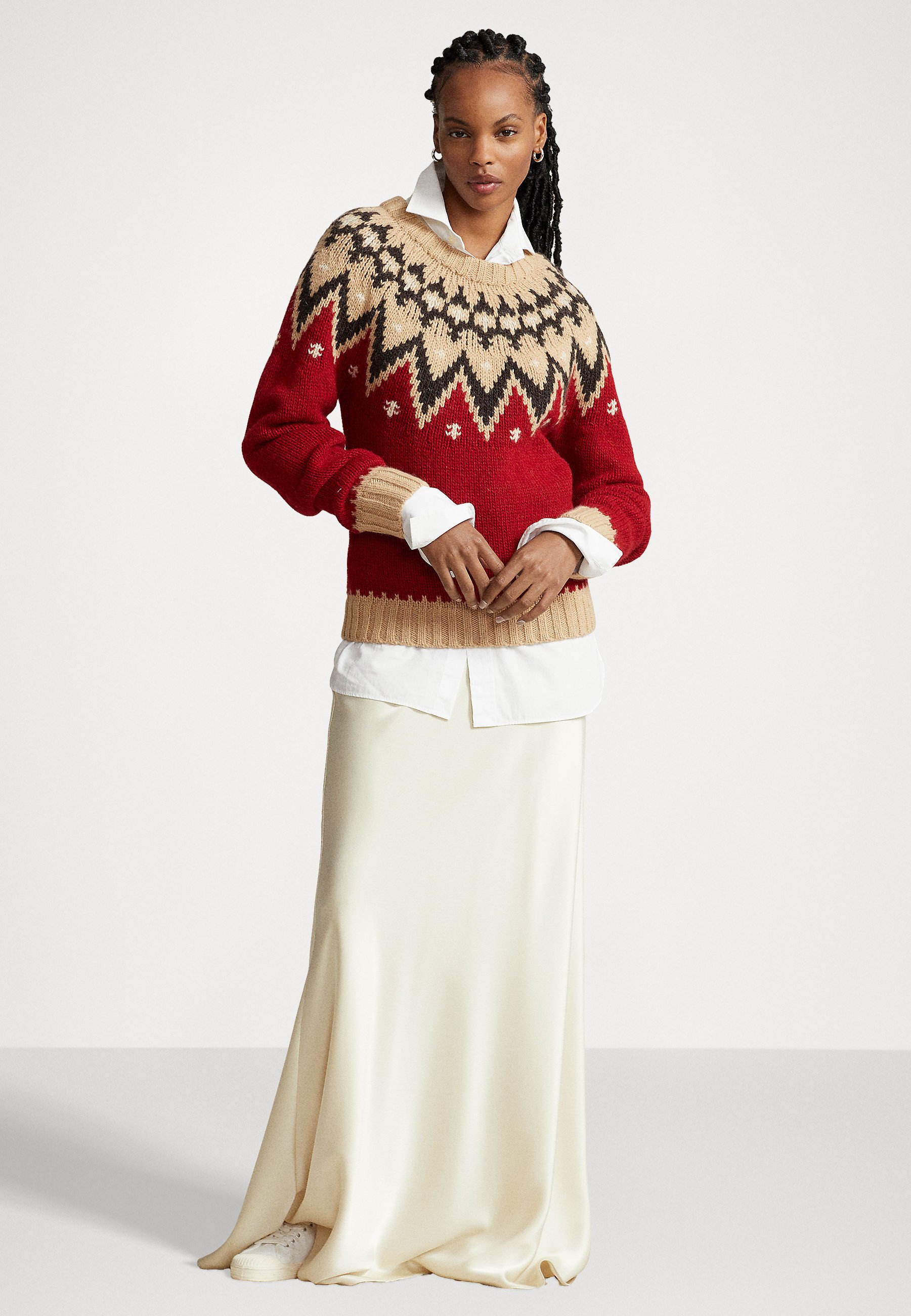 Polo Ralph Lauren LONG SLEEVE - Jumper - red multi/red