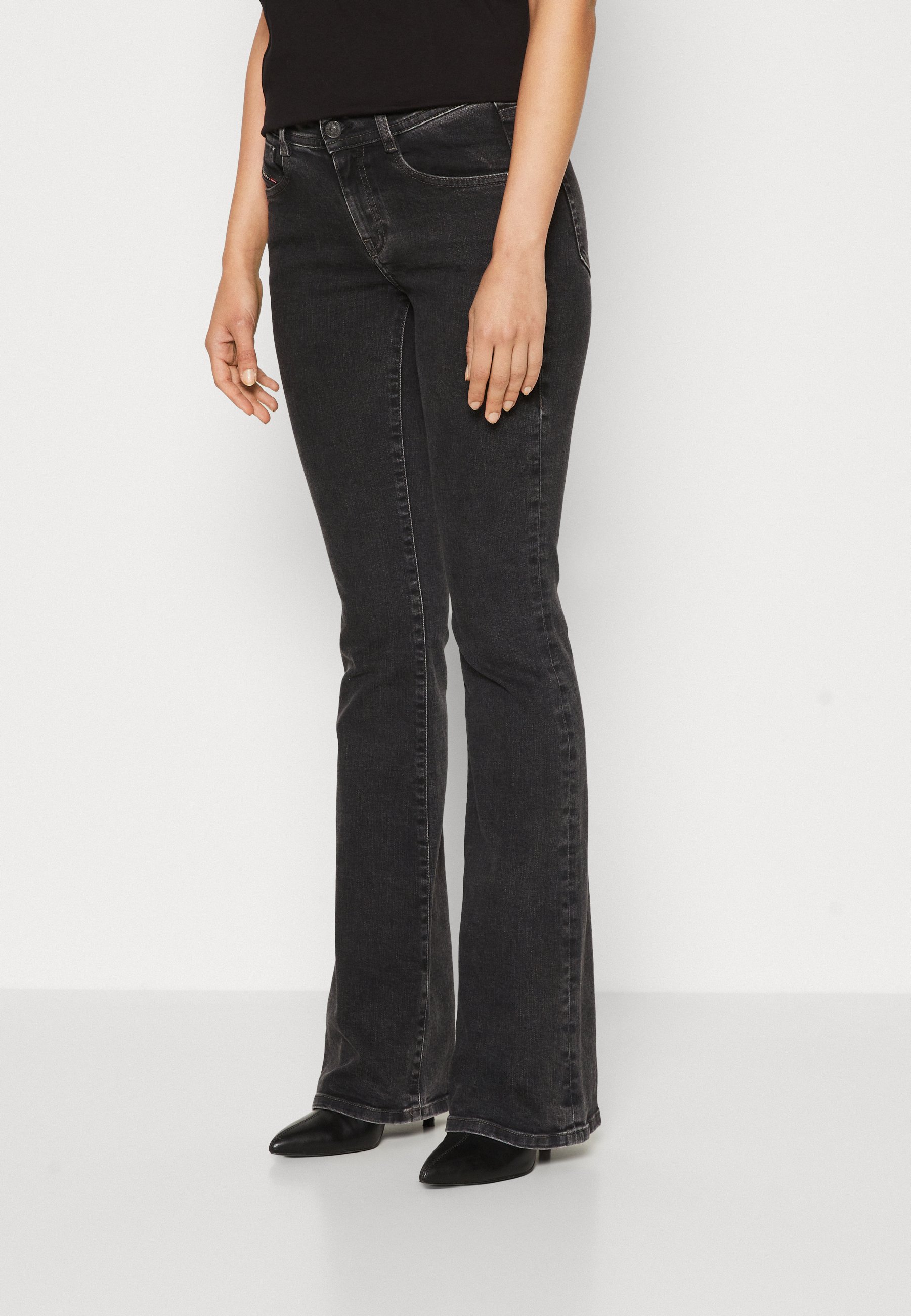 Diesel D-EBBEY - Flared Jeans - black used/black denim