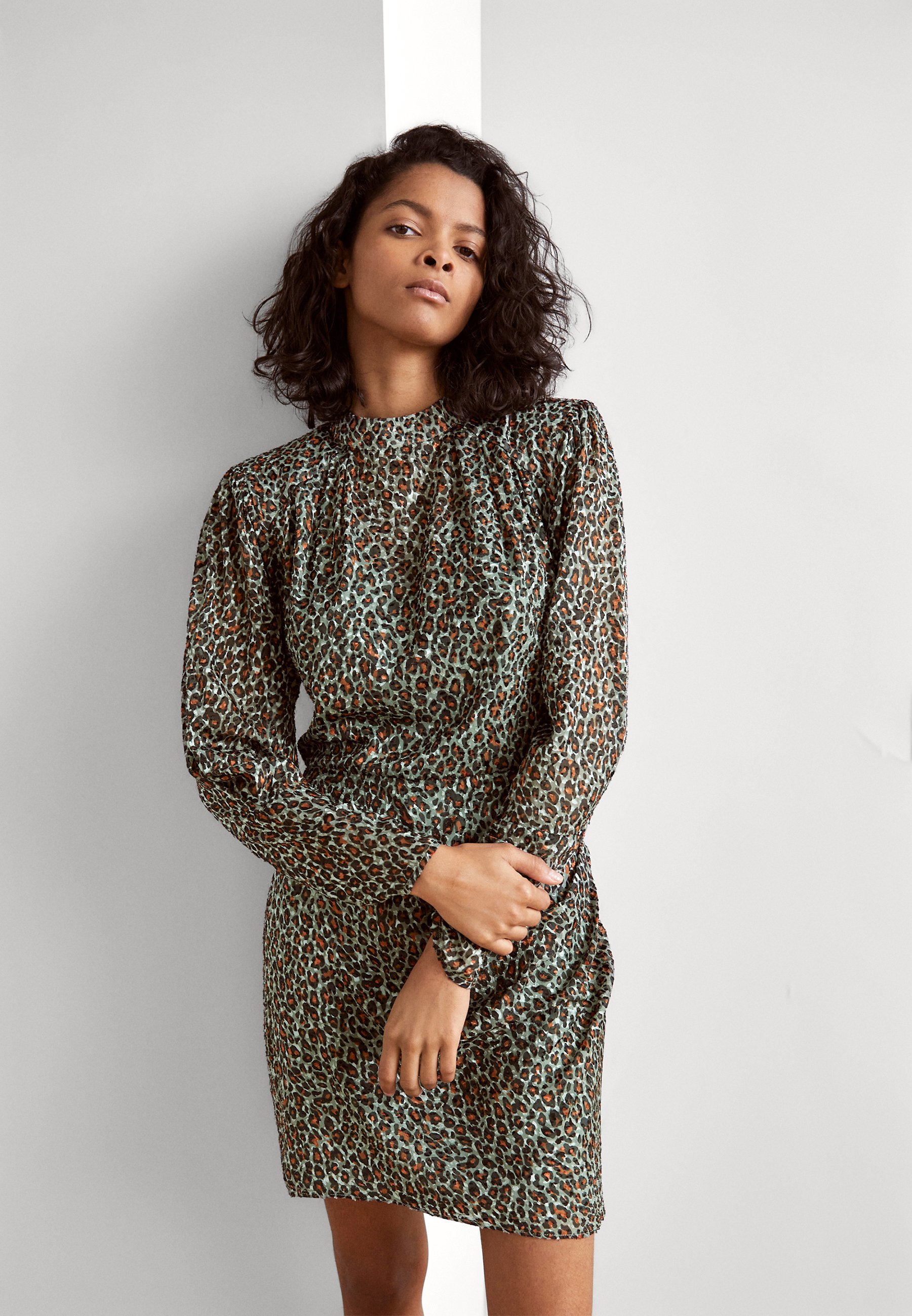 Scotch & Soda MOCK NECK MINI DRESS WITH OPEN BACK DETAIL - Shift dress - field green/green