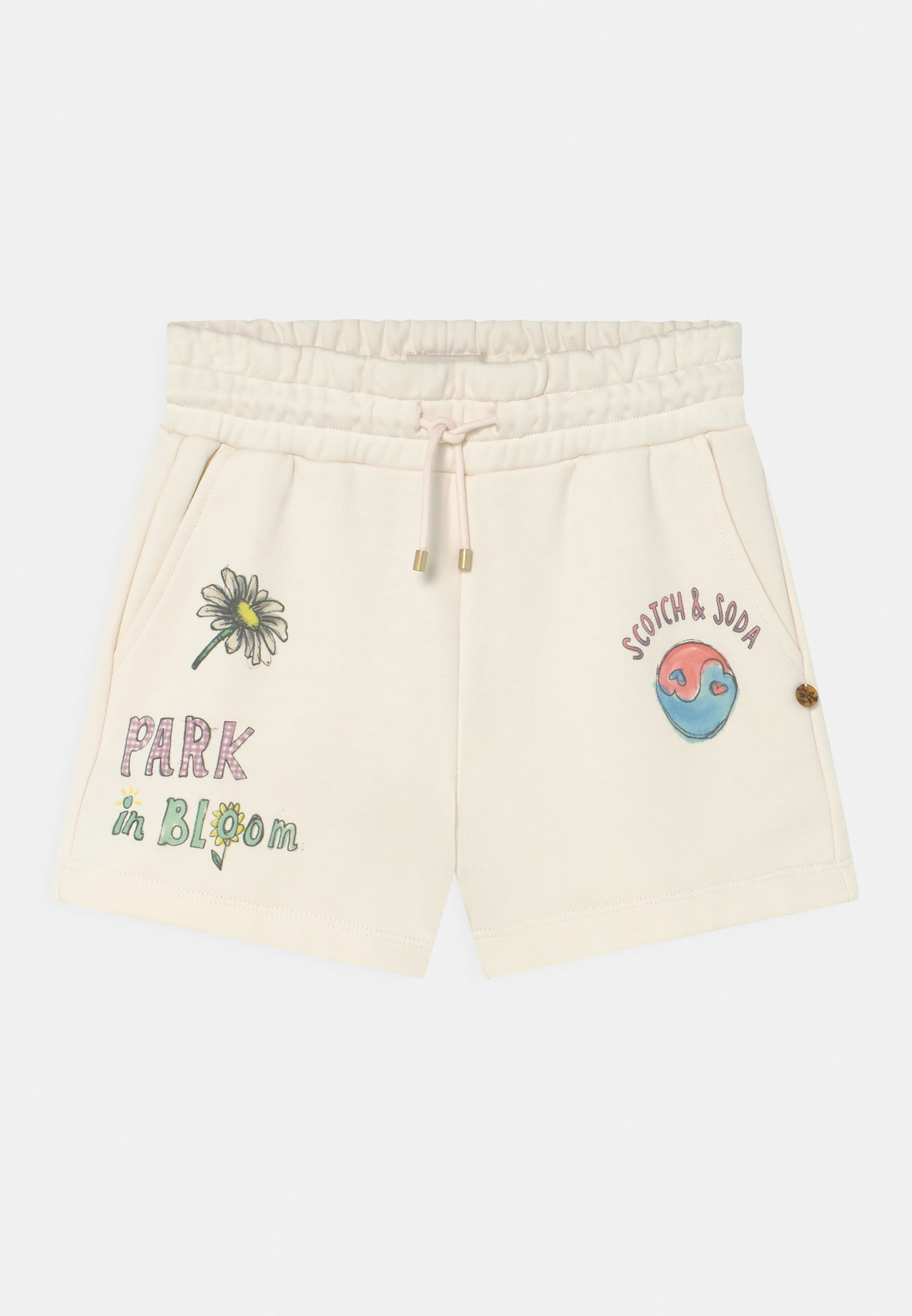 Scotch & Soda PLACED ARTWORK - Tracksuit bottoms - vanilla ice/off-white
