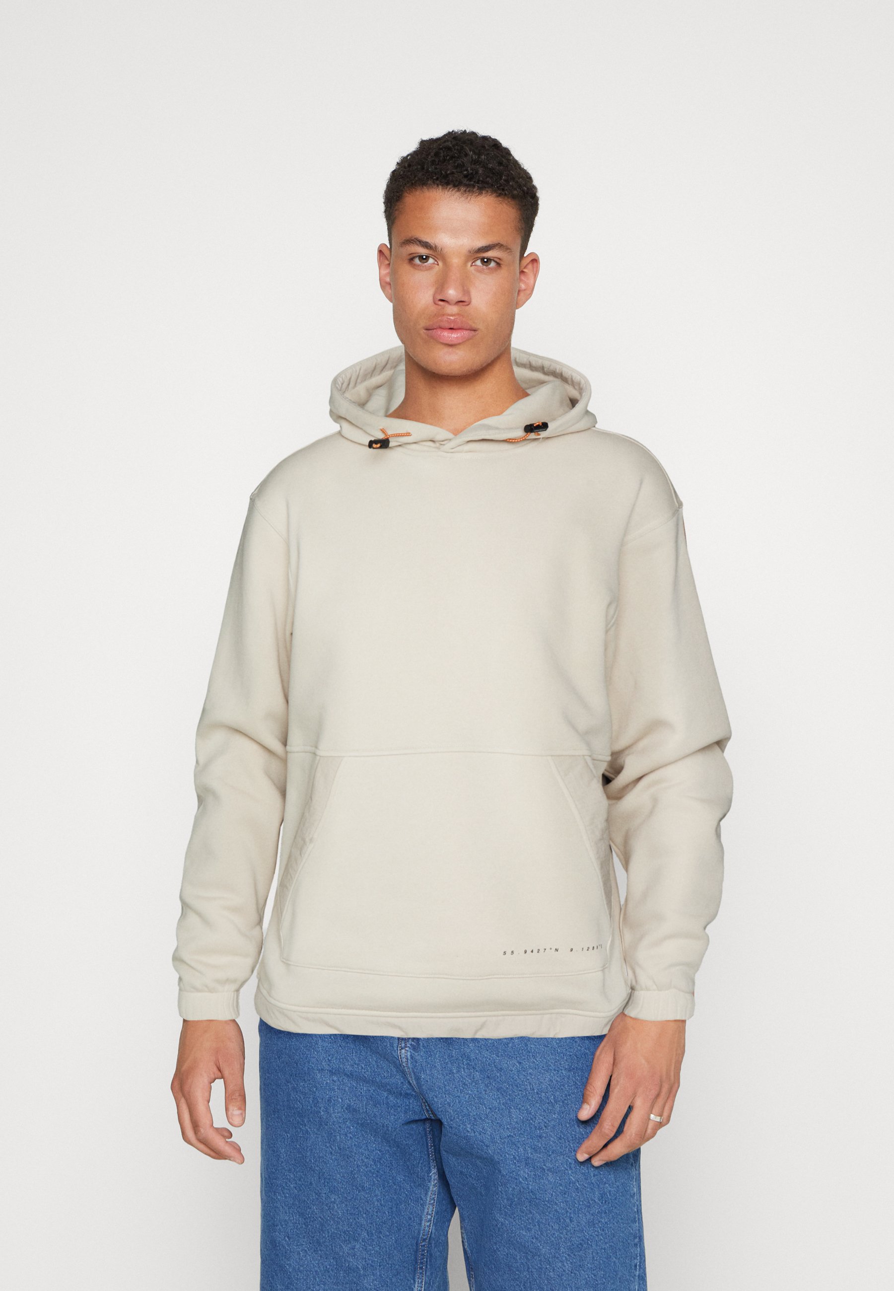 Jack &Jones JCOFILO PLAIN HOOD - Sweatshirt - moonbeam/off-white