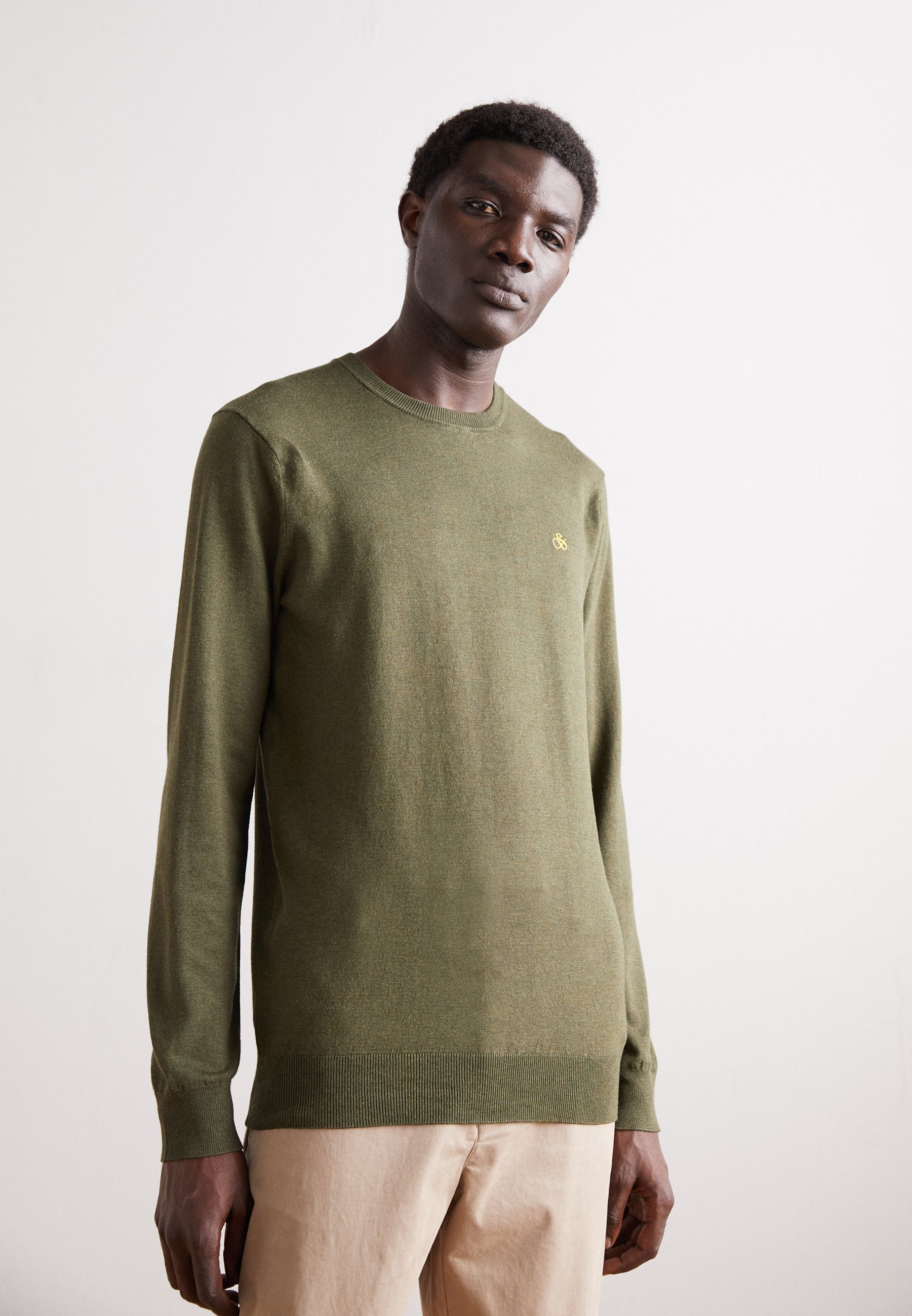 Scotch & Soda ESSENTIALS CREW NECK - Jumper - field green/dark green