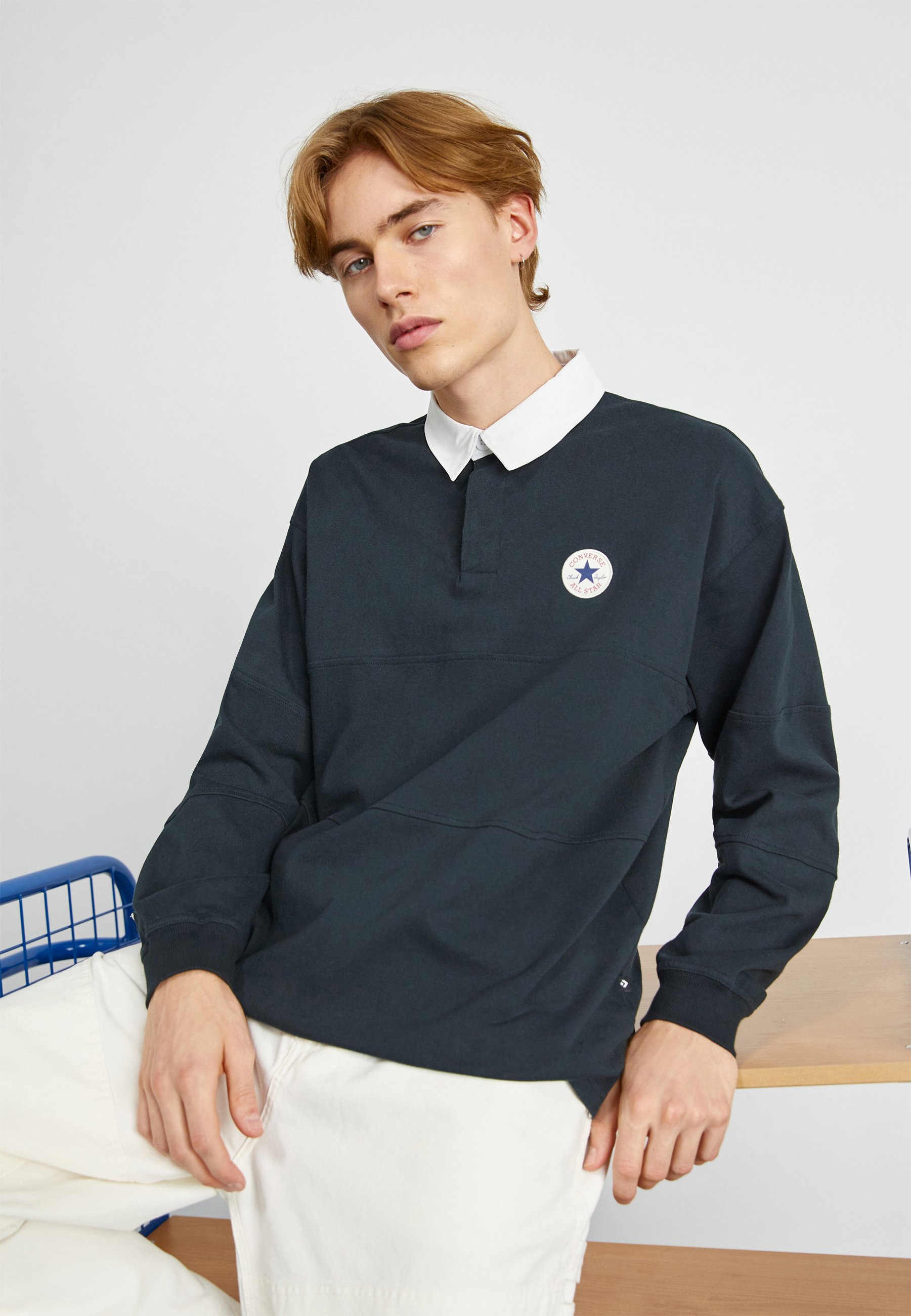 Converse ALL STAR LONG SLEEVE RUGBY - Polo shirt - black