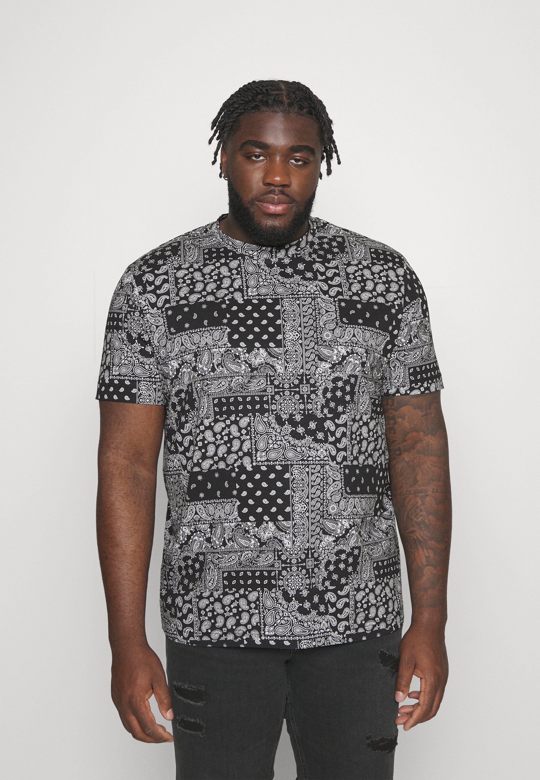 Jack &Jones JORTYPE TEE CREW NECK - Print T-shirt - black