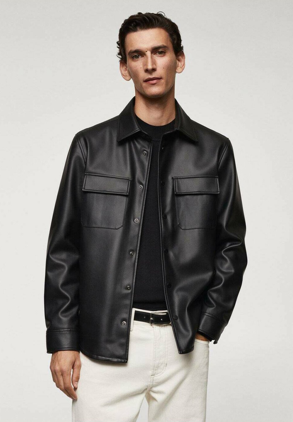 Mango ROCK2 - Faux leather jacket - black