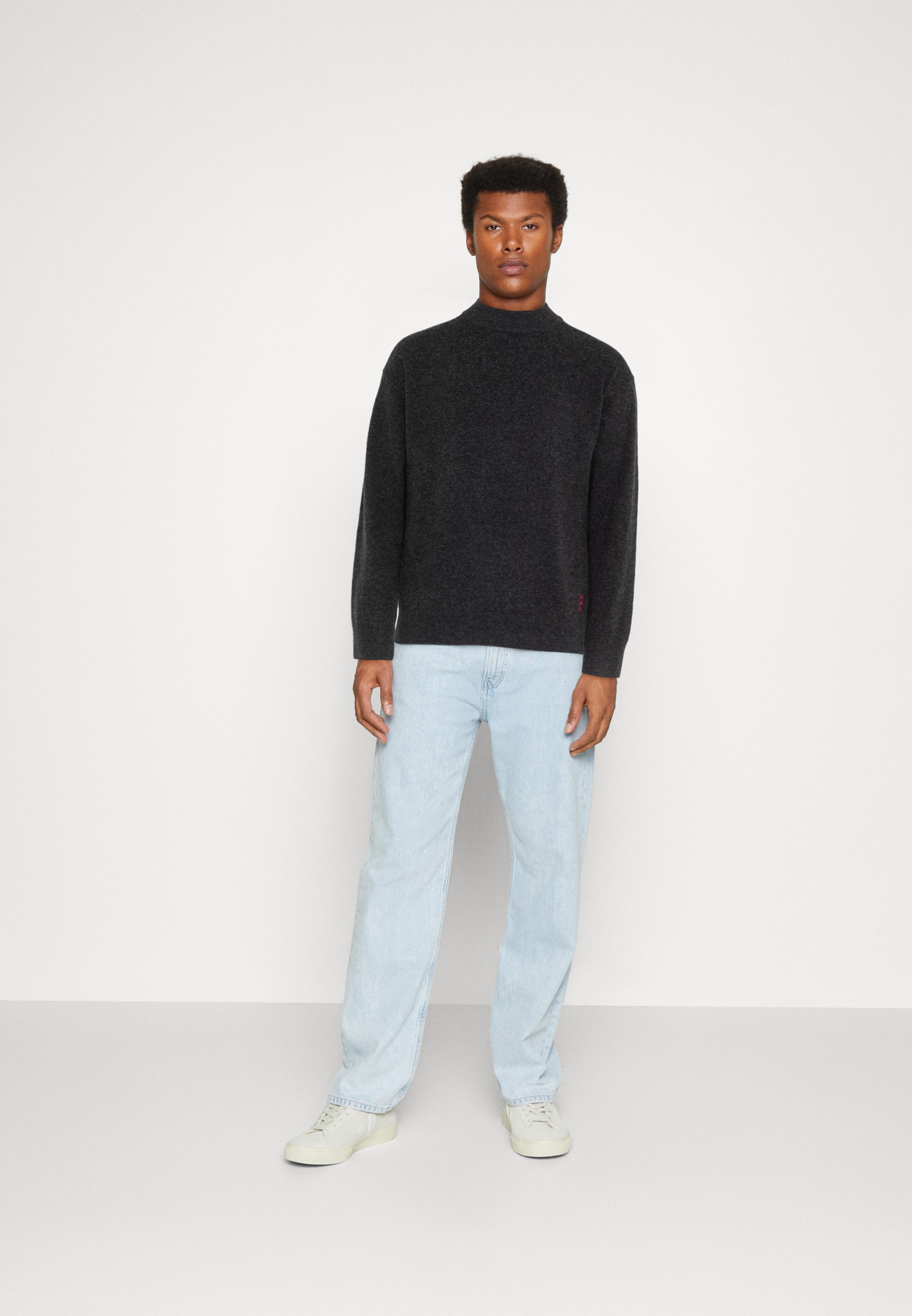 Scotch & Soda DROPPED SHOULDER BASIC - Jumper - moondust/dark grey