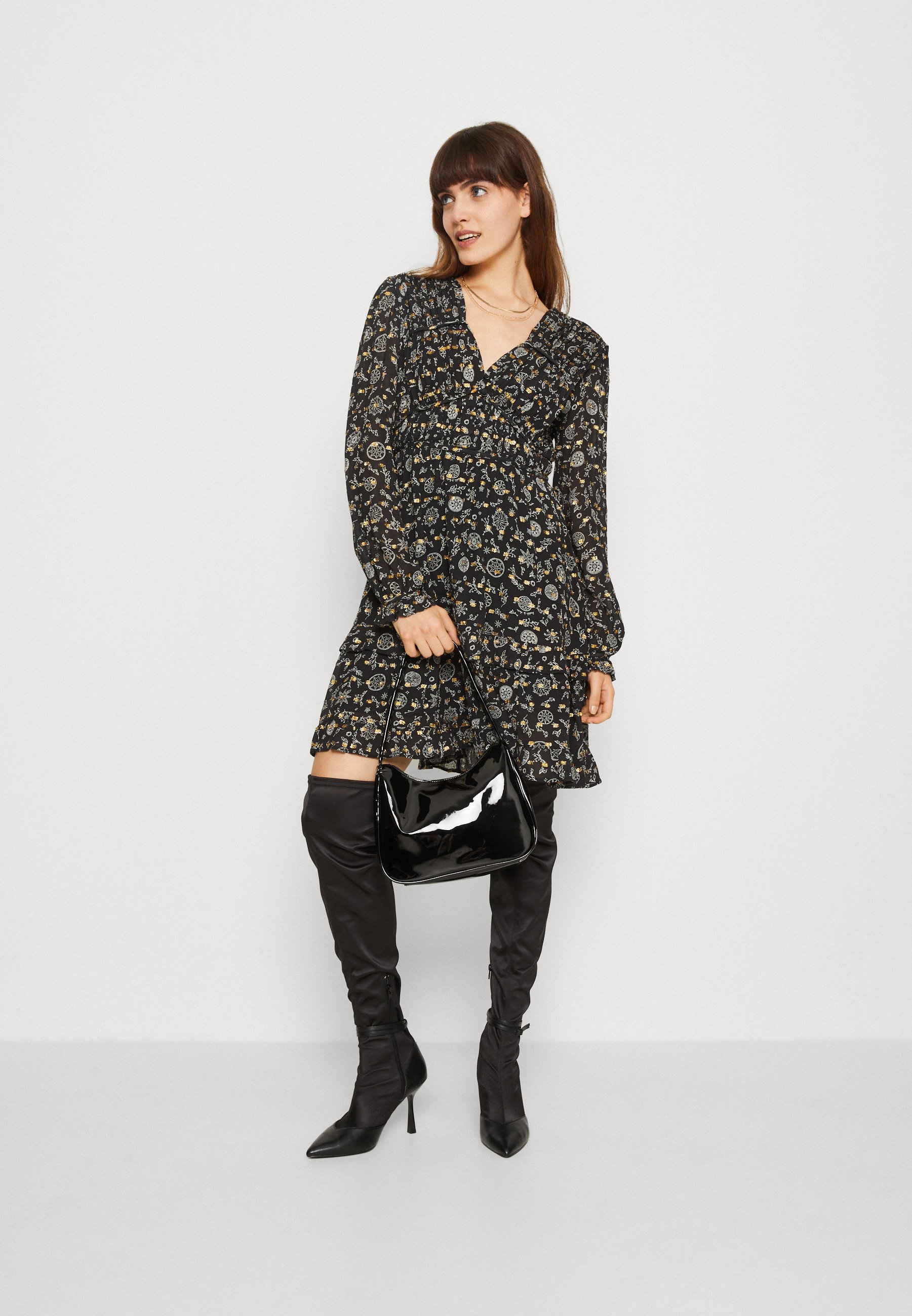 Scotch & Soda LONG SLEEVED DRESS - Shirt dress - planetary icons/multi-coloured