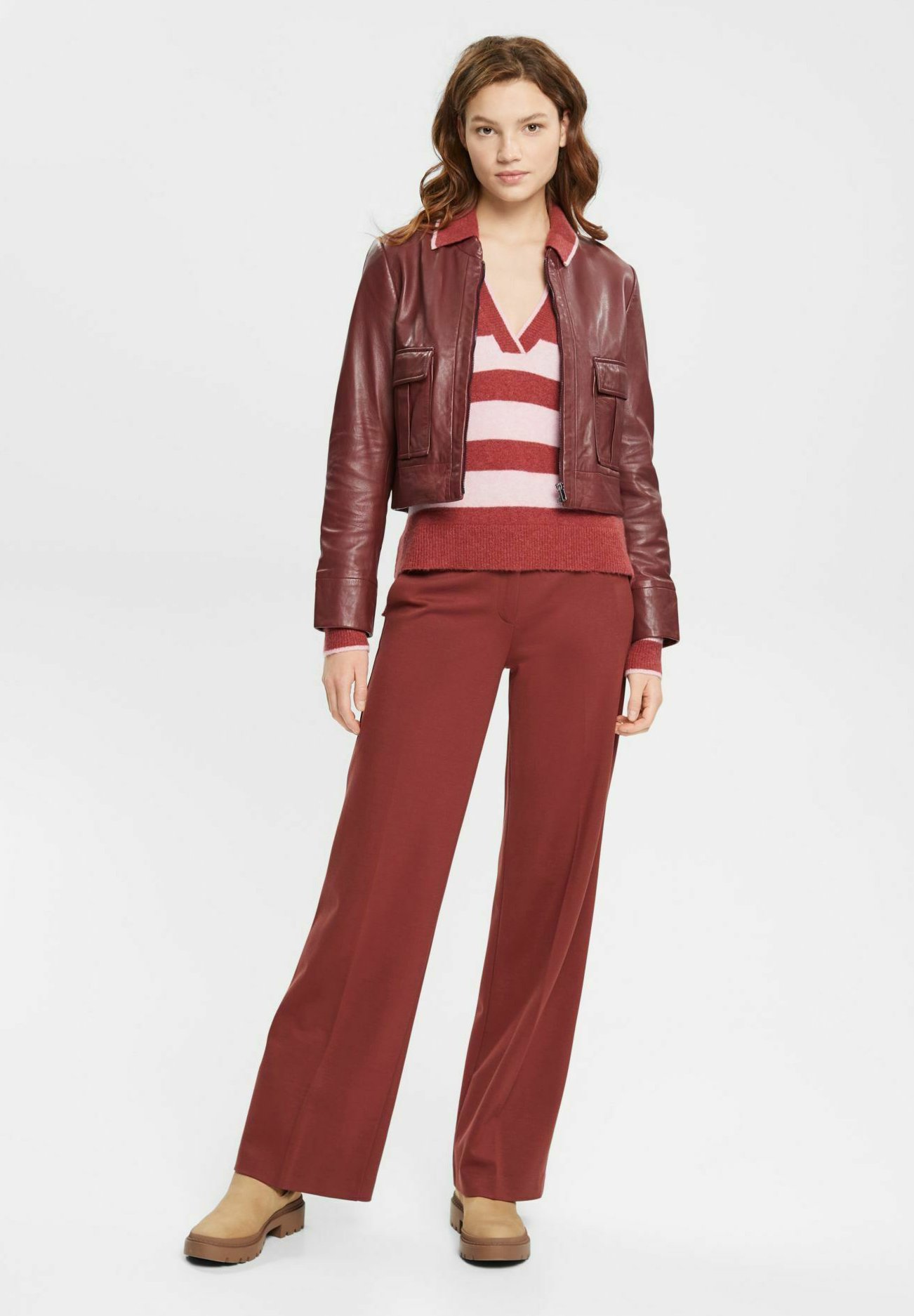 Esprit DEEP POLO  - Jumper - new terracotta/brown