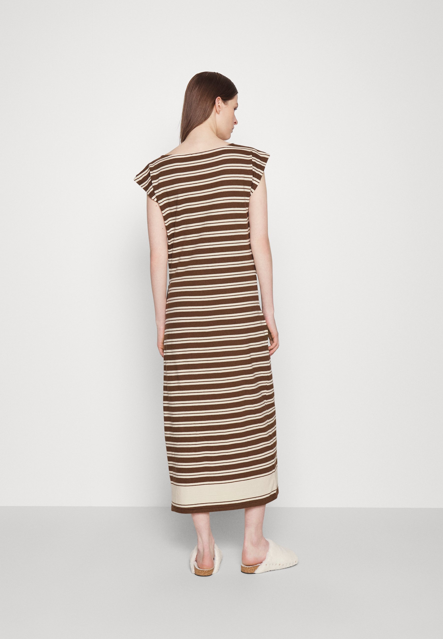 Polo Ralph Lauren SHORT SLEEVE-DAY DRESS - Day dress - chocolate brown/andover cream/brown