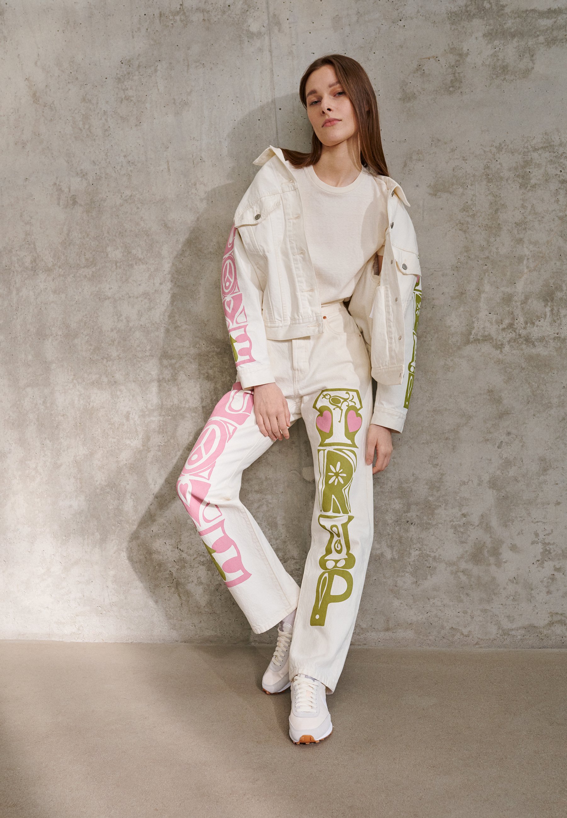 Levi's® 90's 501- CRAZY LEGS - Straight leg jeans - White stonewash/white denim