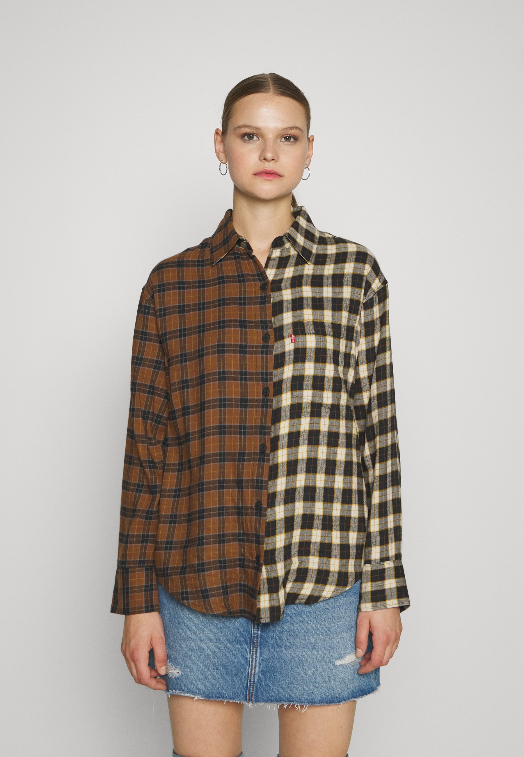 Levi's® PIECED NOLA OVERSIZE  - Button-down blouse - mandy plaid emperado/dark brown