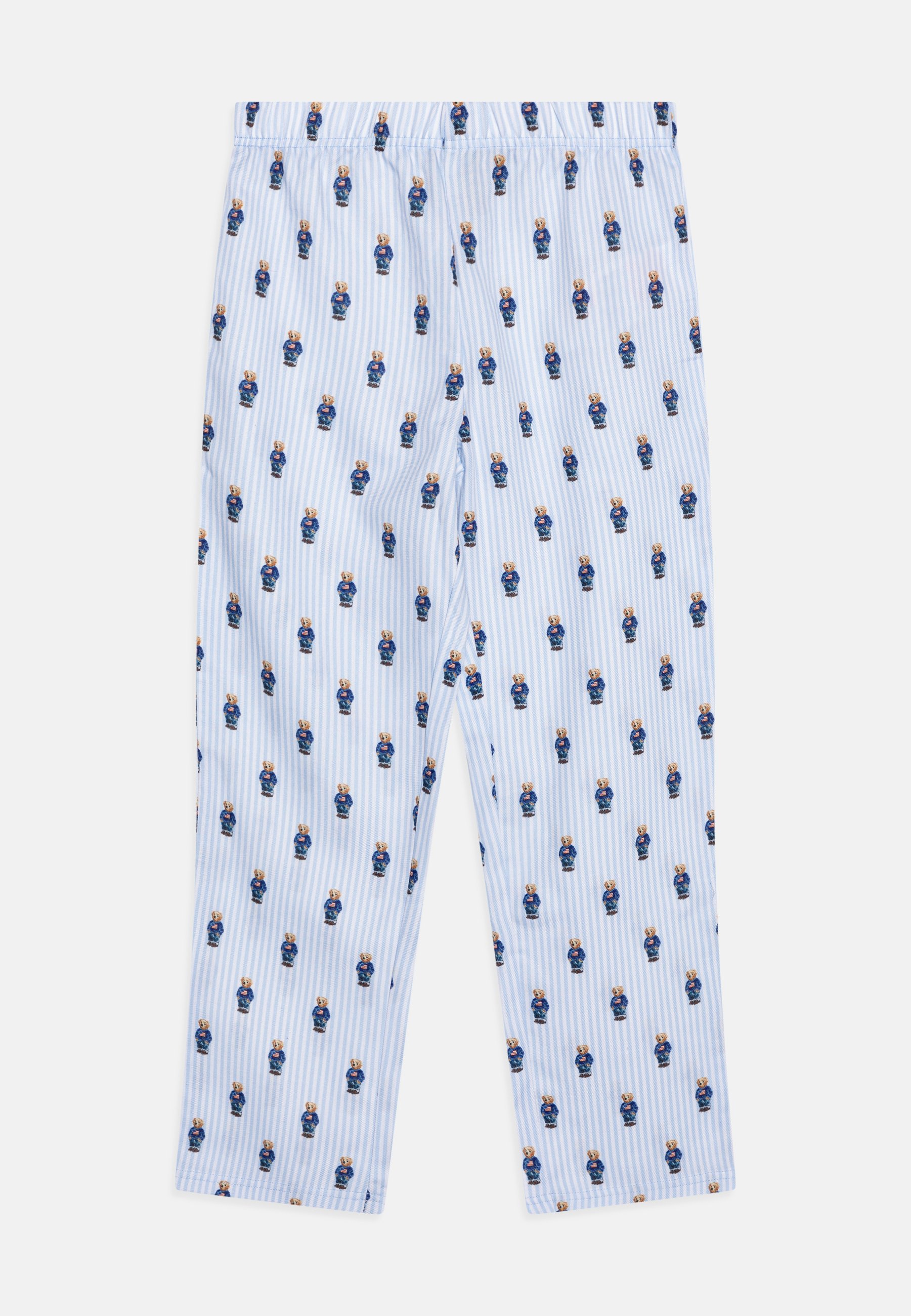 Polo Ralph Lauren COAT PANT SLEEP - Pyjama set - white/elite blue/light blue