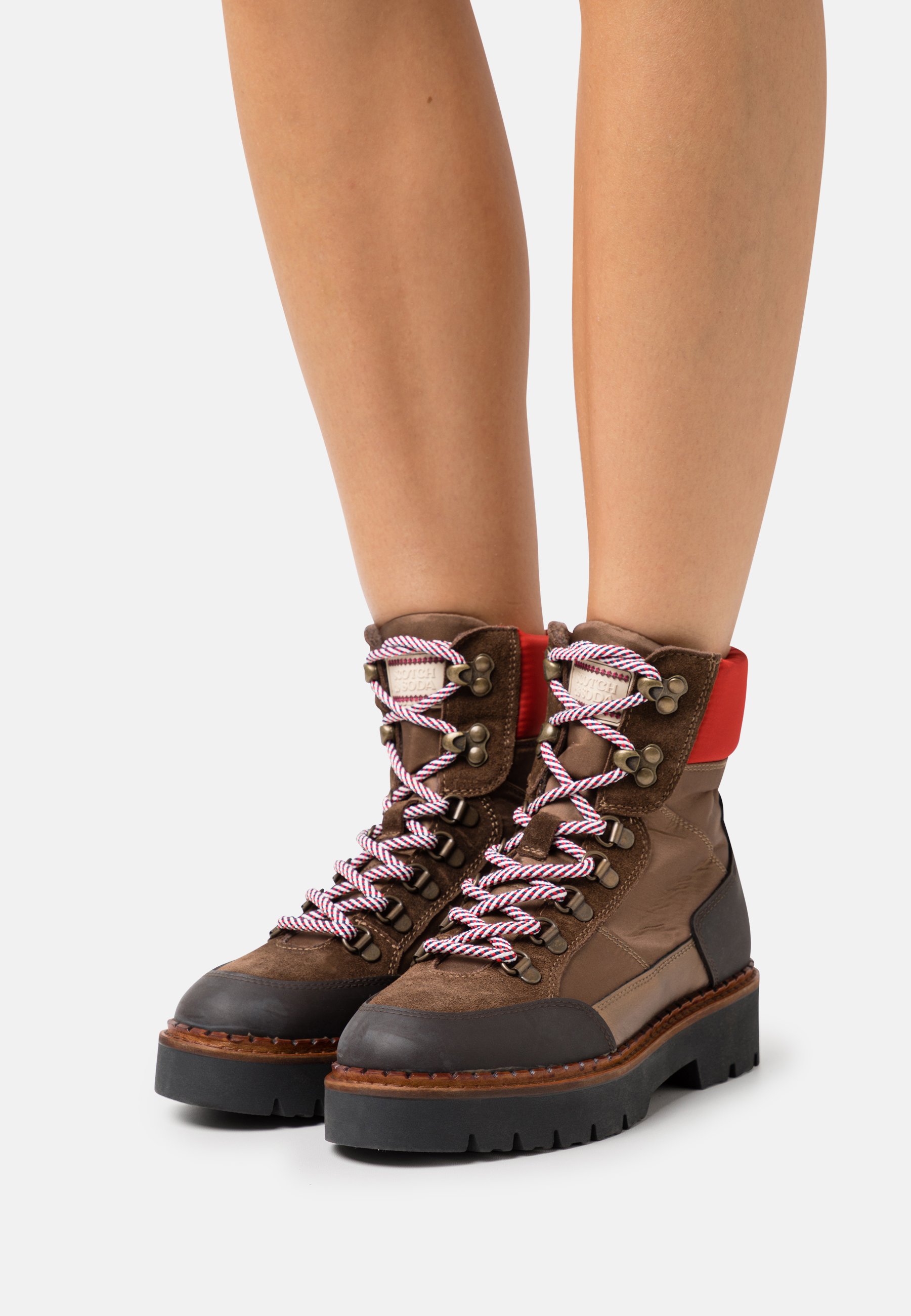 Scotch & Soda OLIVINE - Lace-up ankle boots - brown/multi-colured/brown