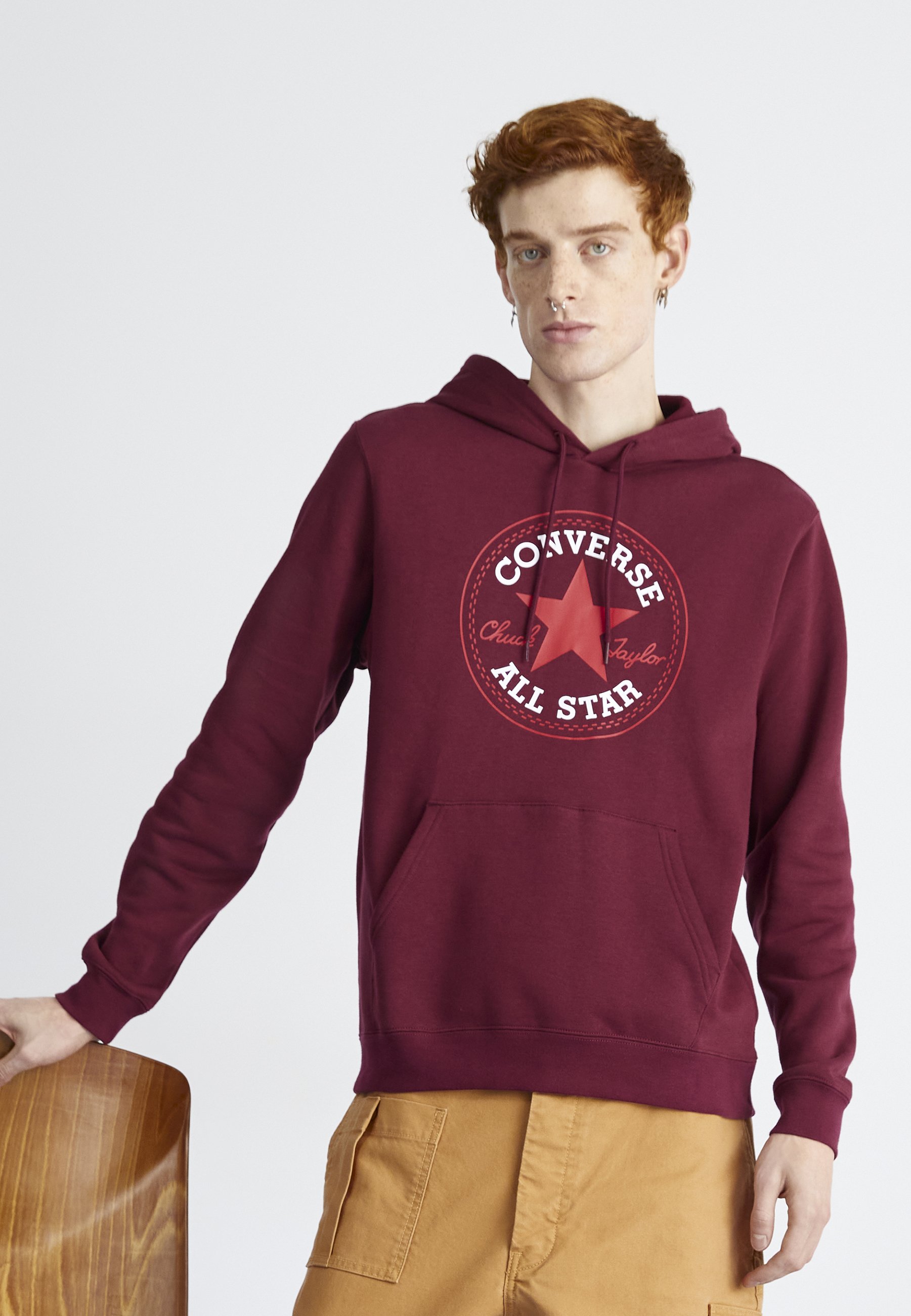 Converse STANDARD FIT CENTER FRONT LARGE CHUCK PATCH CORE UNISEX - Hoodie - deep bordeaux/dark red