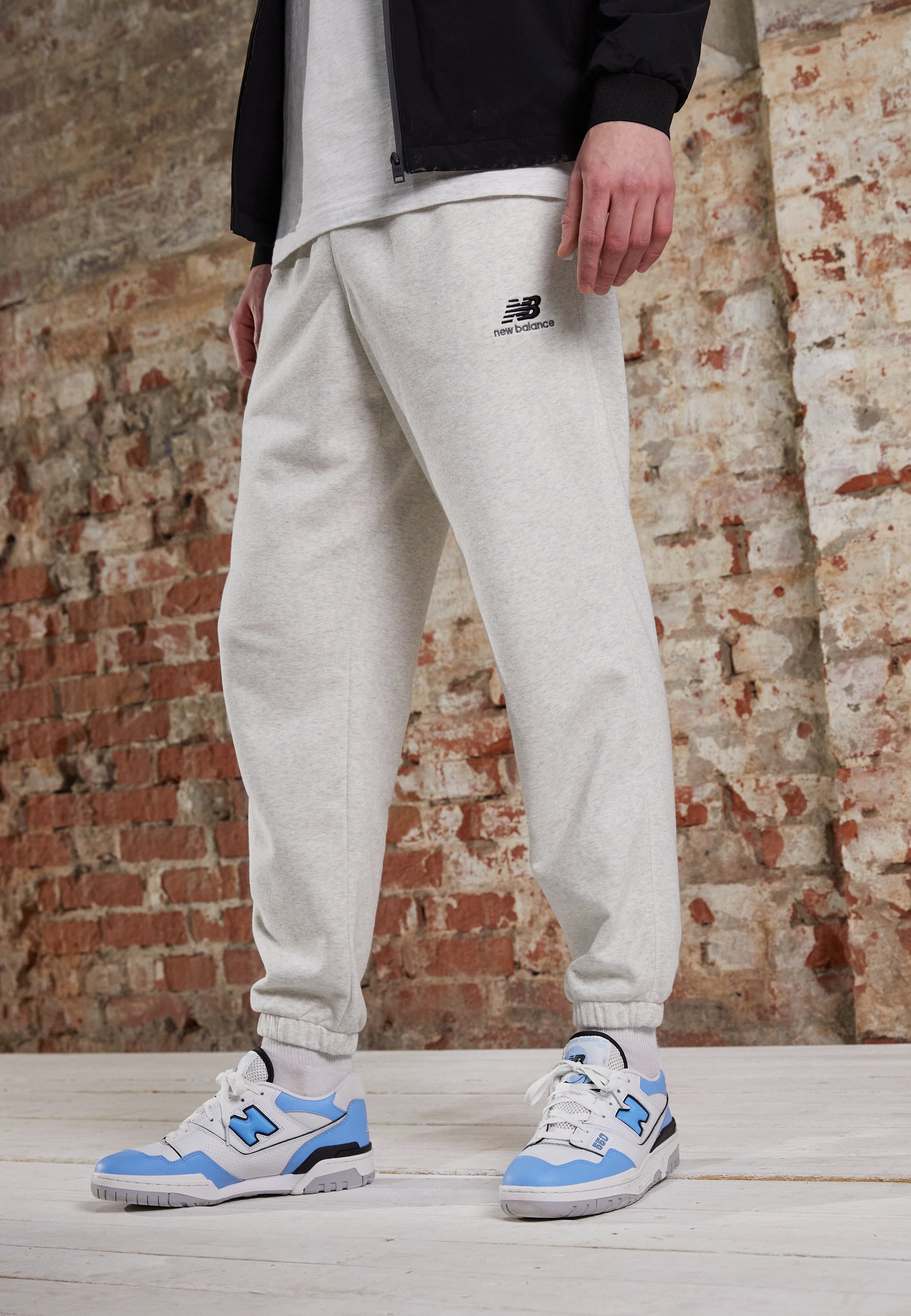 NB UNI-SSENTIALS - Tracksuit bottoms - sea salt heather/mottled light grey