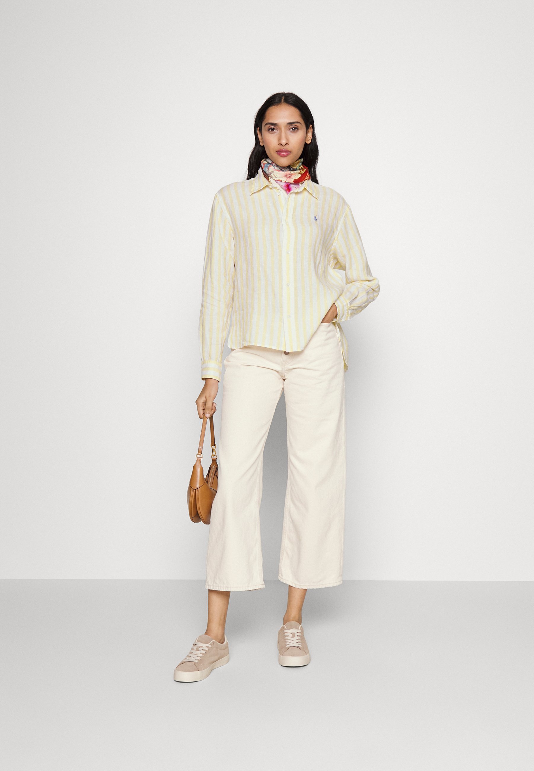 Polo Ralph Lauren LONG SLEEVE - Button-down blouse - yellow/yellow