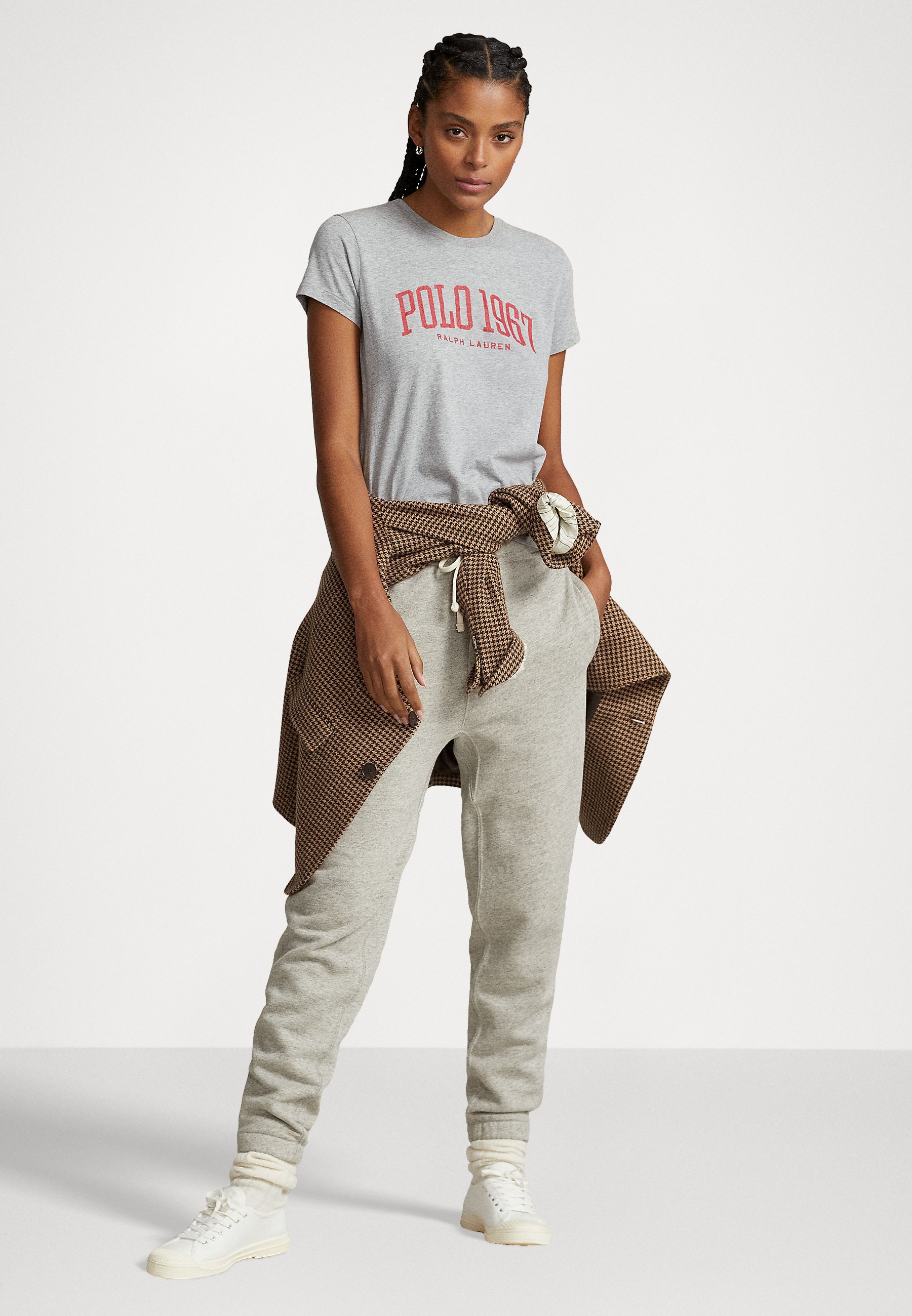 Polo Ralph Lauren SHORT SLEEVE - Print T-shirt - andover heather/mottled light grey