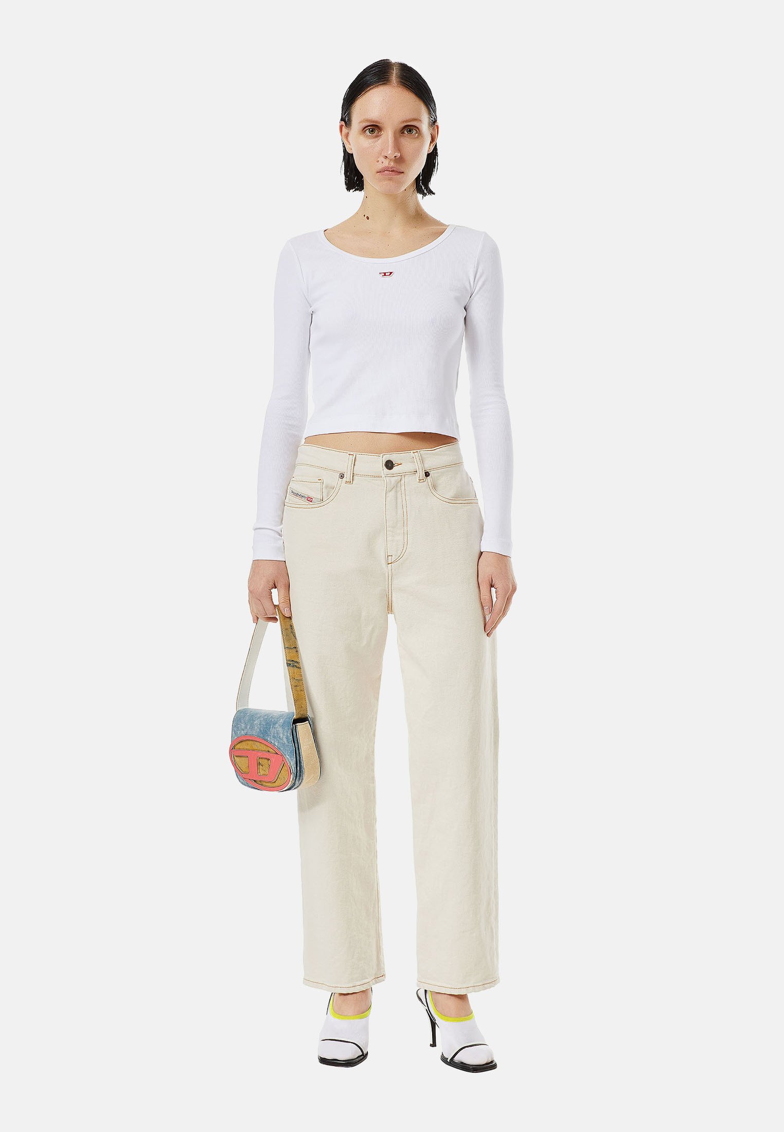 Diesel D-AIR  - Straight leg jeans - white jeans/white denim