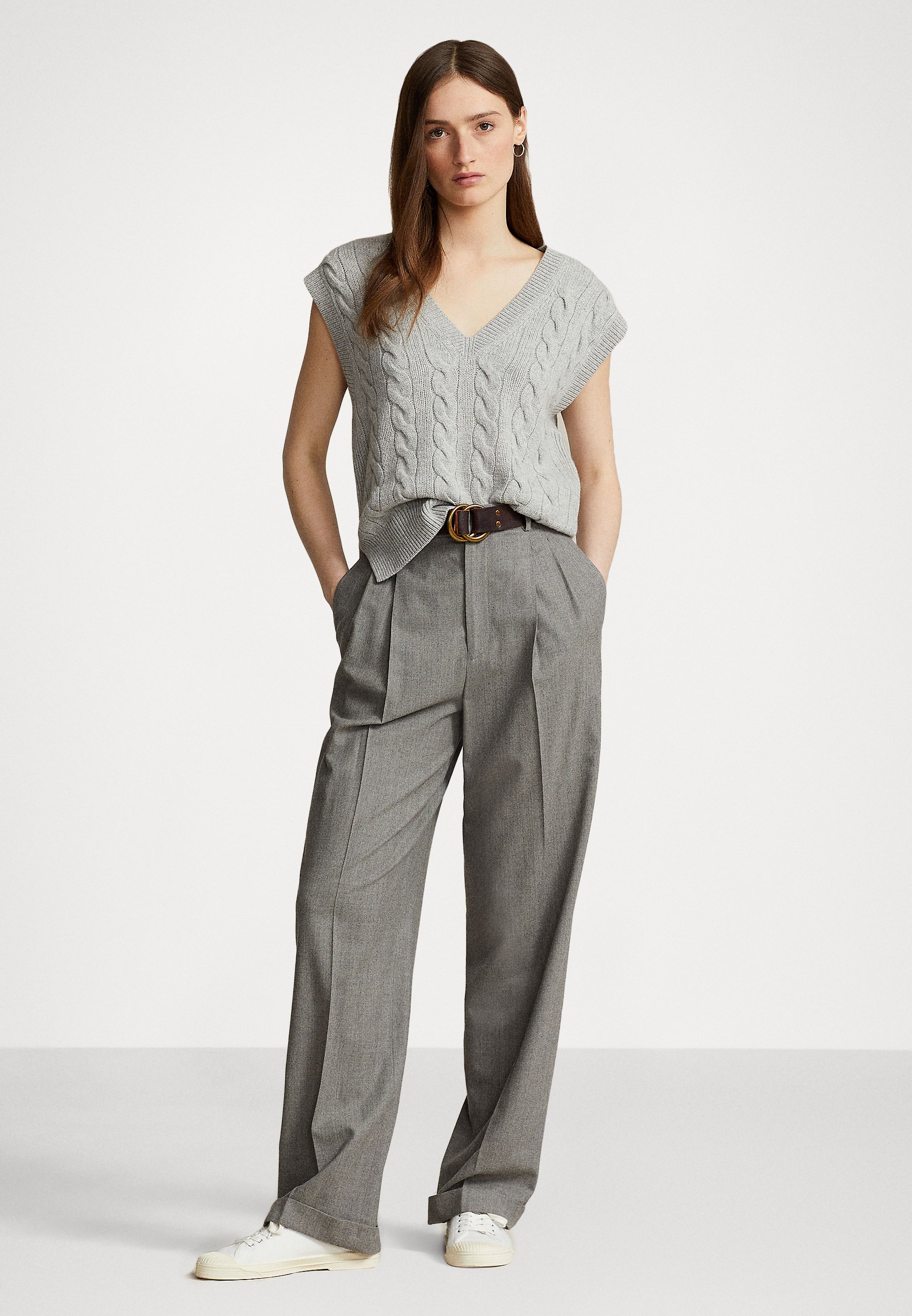 Polo Ralph Lauren SLEEVELESS - Jumper - soft grey melange/grey