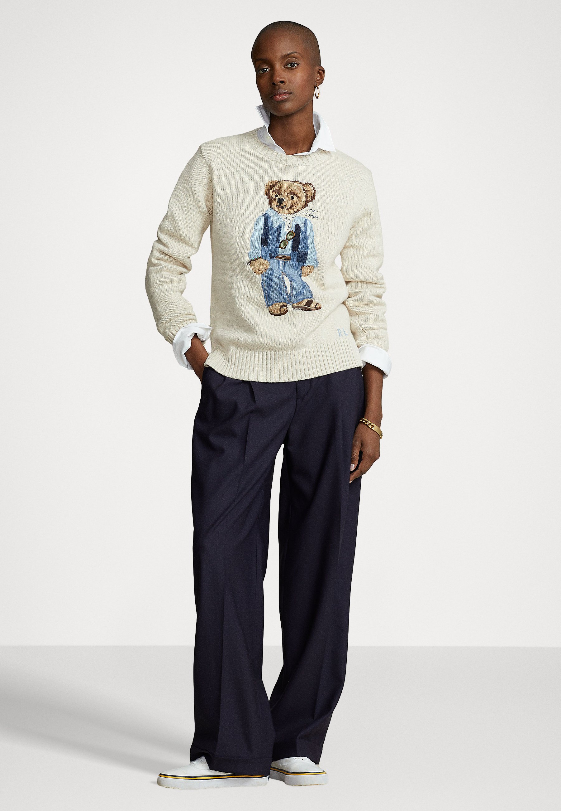 Polo Ralph Lauren CANYN LONG SLEEVE - Jumper - oatmeal/off-white