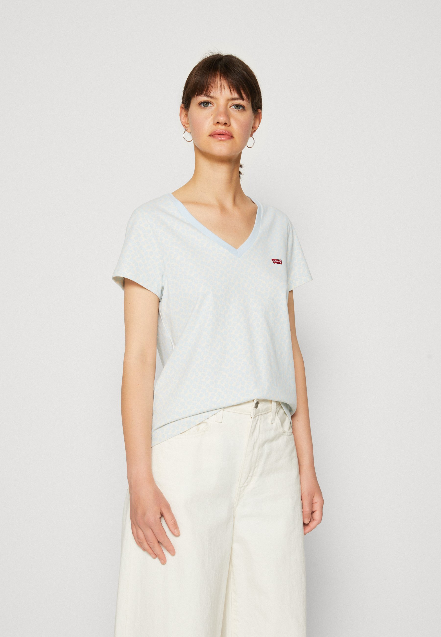 Levi's® PERFECT VNECK - Print T-shirt - aria/light blue