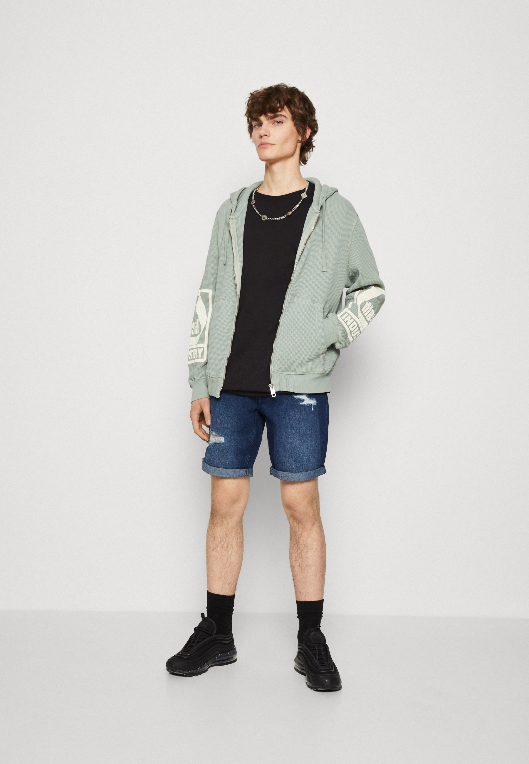 Diesel S-GINAFFLE HOOD ZIP UNISEX - Zip-up sweatshirt - blue/gray/blue