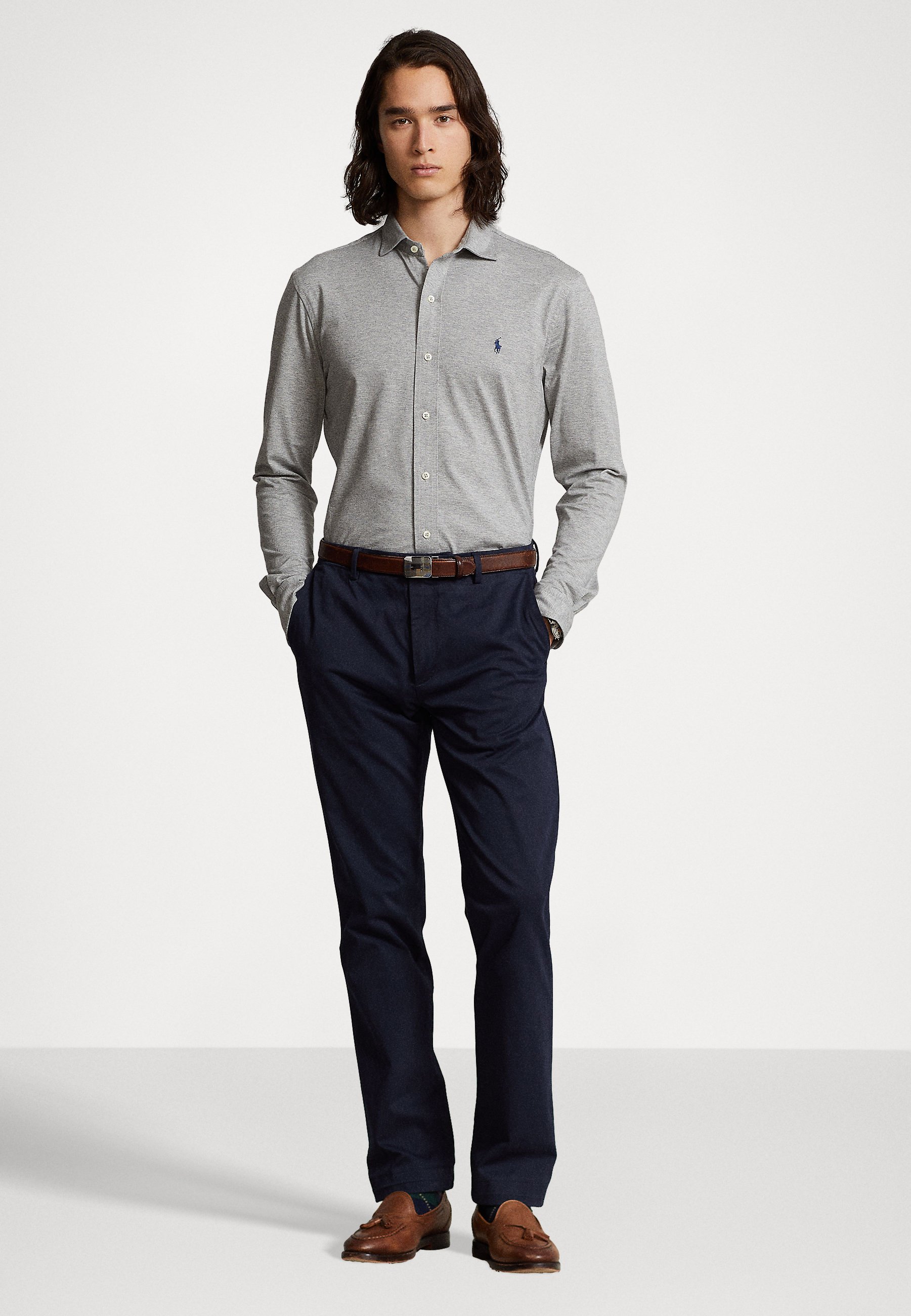 Polo Ralph Lauren LONG SLEEVE SPORT - Shirt - andover heather/light grey