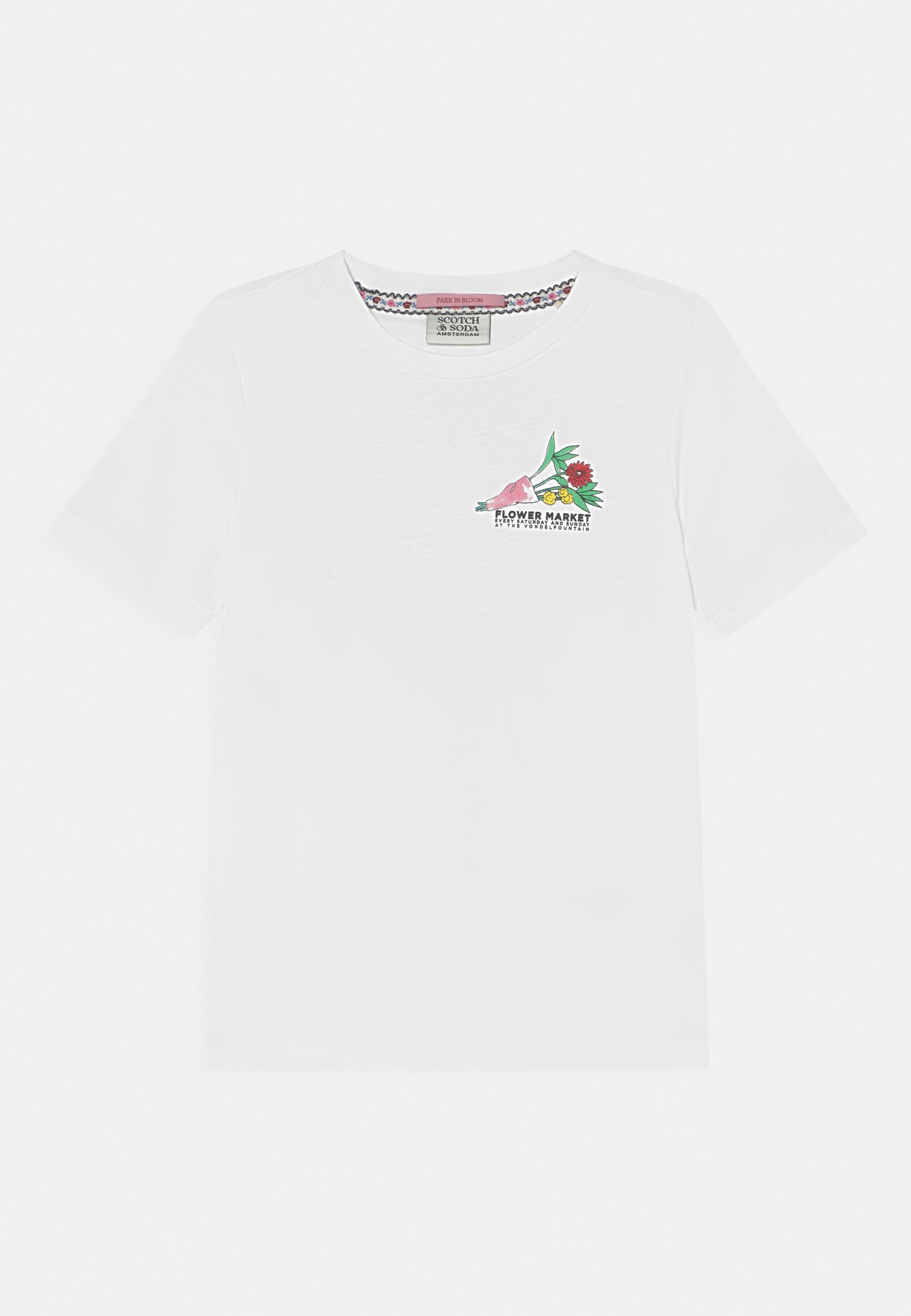 Scotch & Soda REGULAR-FIT FLOWER MARKET ARTWORK - Print T-shirt - off white/off-white