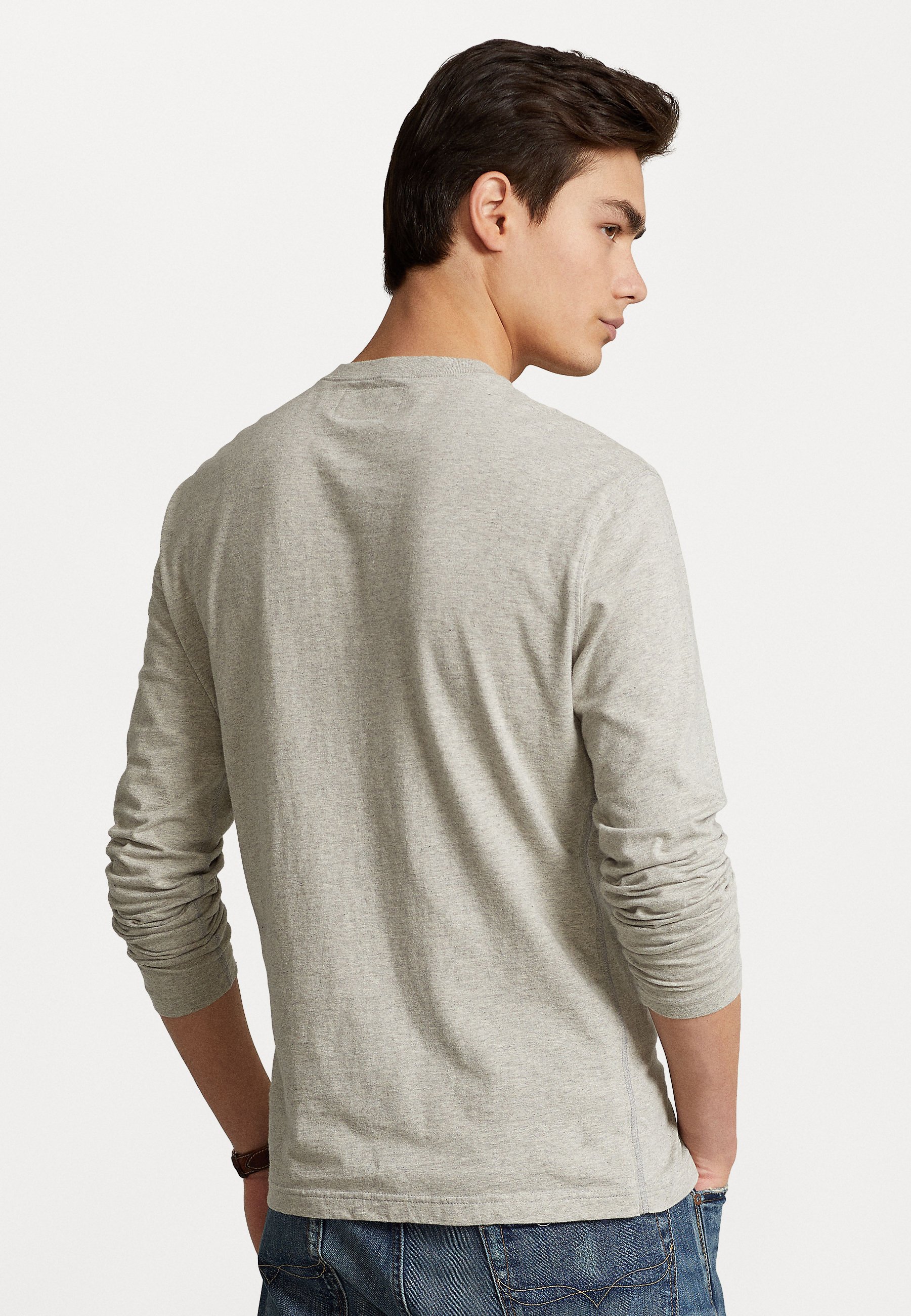 Polo Ralph Lauren SLUB JERSEY HENLEY SHIRT - Long sleeved top - heather/grey