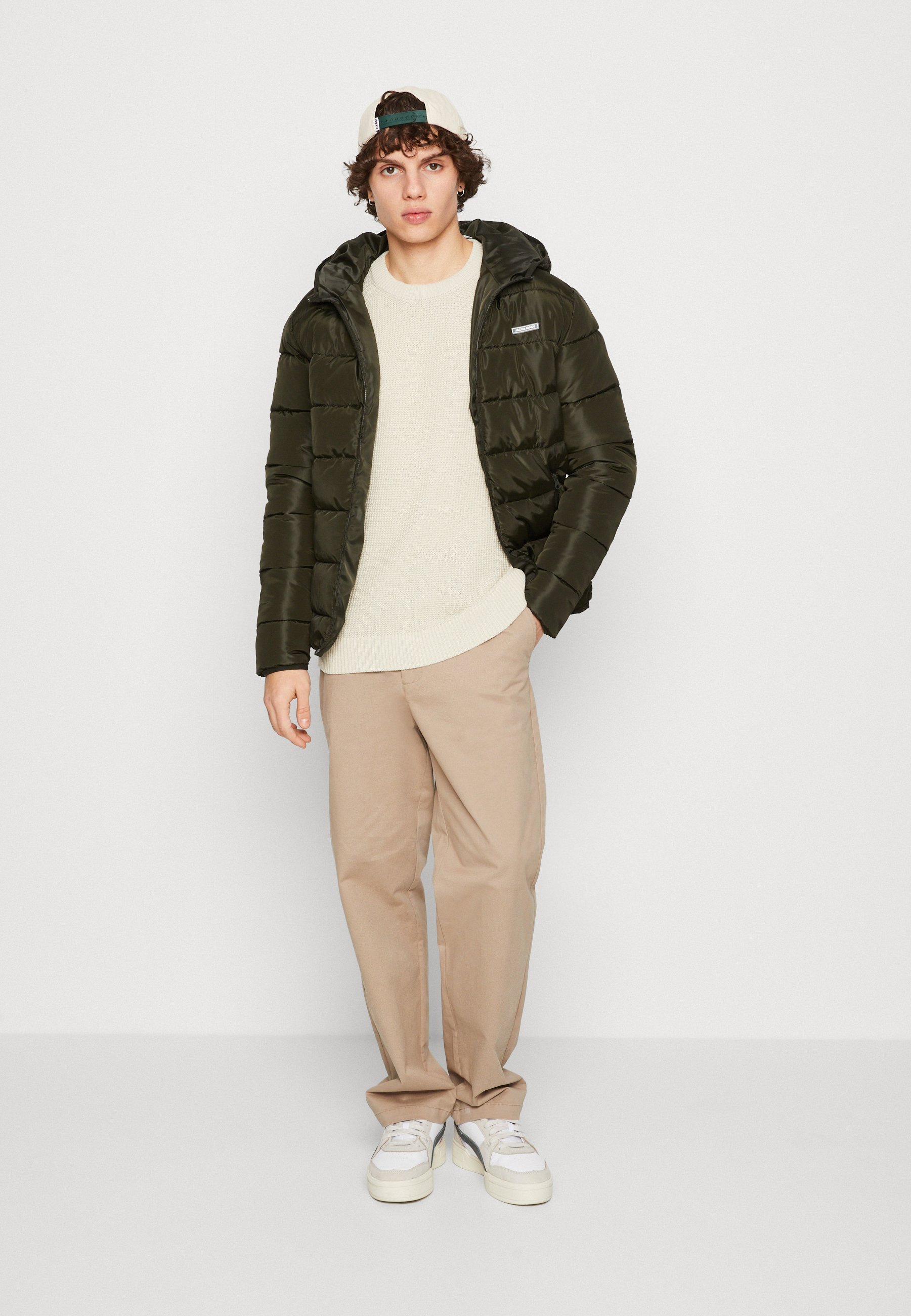 Jack &Jones JJTYLOR PUFFER JACKET - Winter jacket - rosin solid/mottled olive