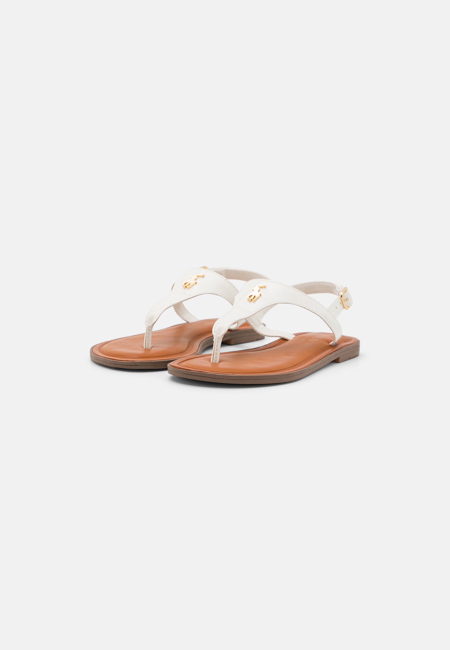 Polo Ralph Lauren TIERNEY - Sandals - white/gold/white