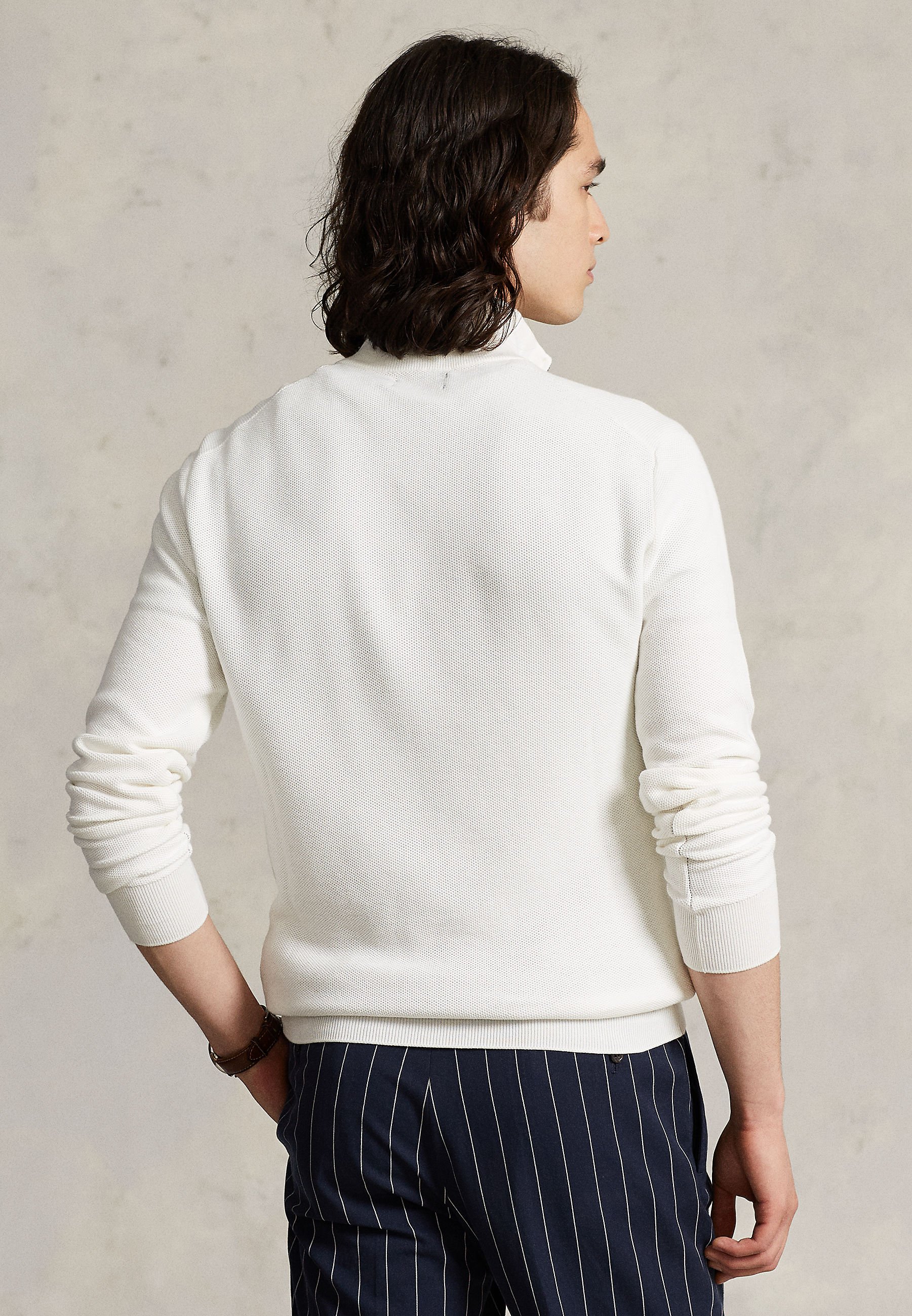 Polo Ralph Lauren QUARTER ZIP JUMPER - Jumper - deckwash white/white