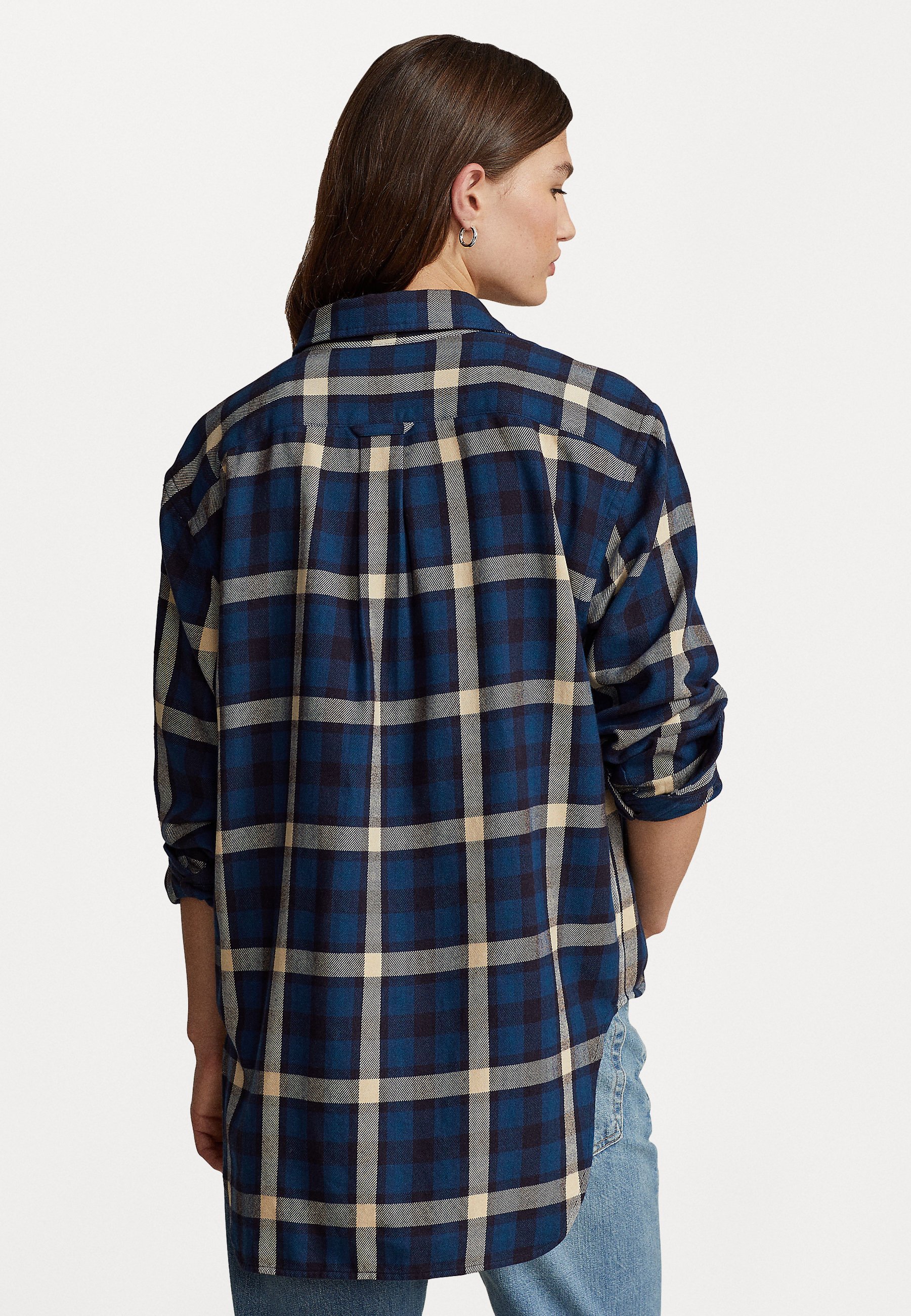 Polo Ralph Lauren LONG SLEEVE BUTTON FRONT SHIRT - Button-down blouse - blue multi plaid/blue