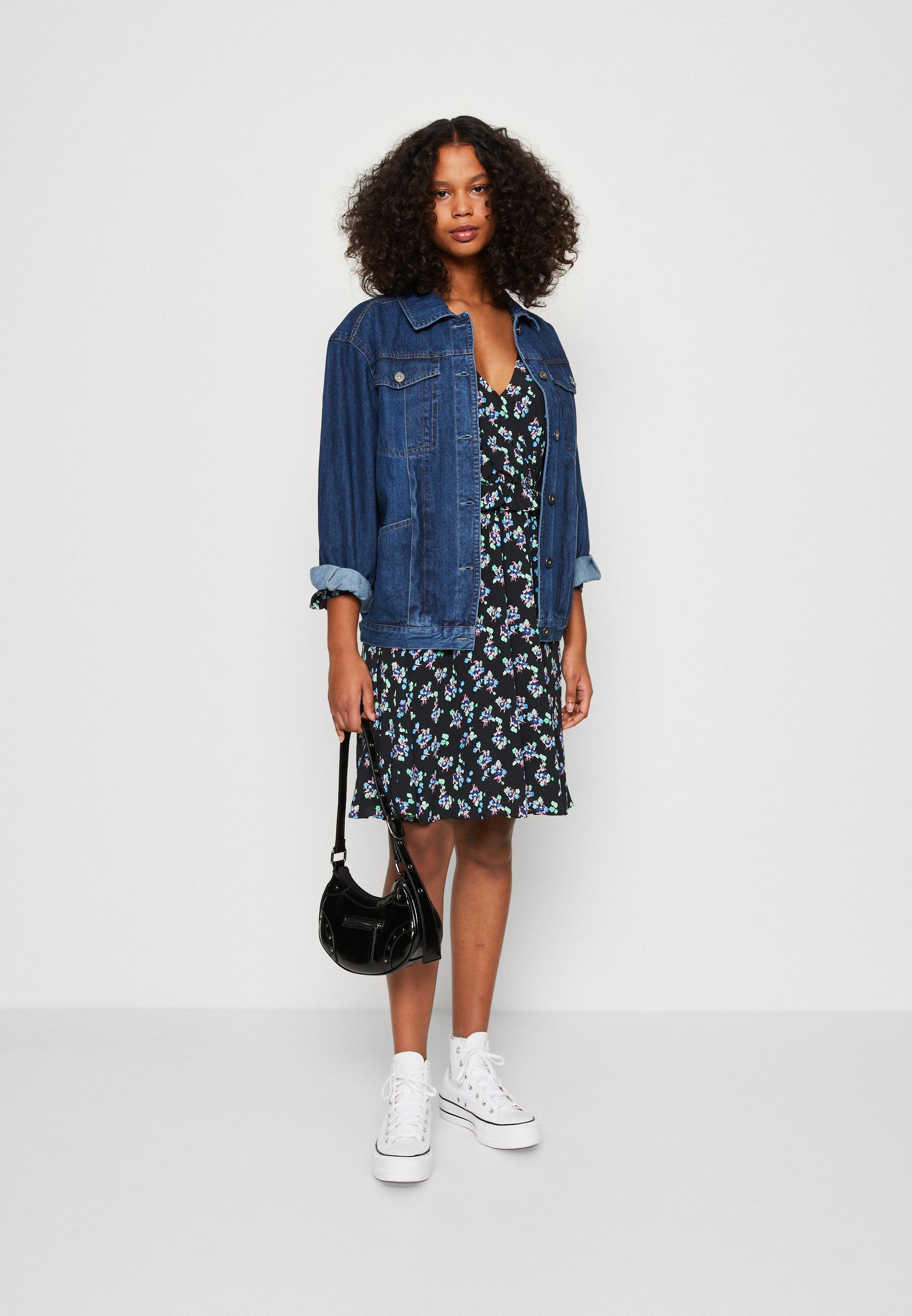 Scotch & Soda ELASTICATED WAIST MINI DRESS - Day dress - black