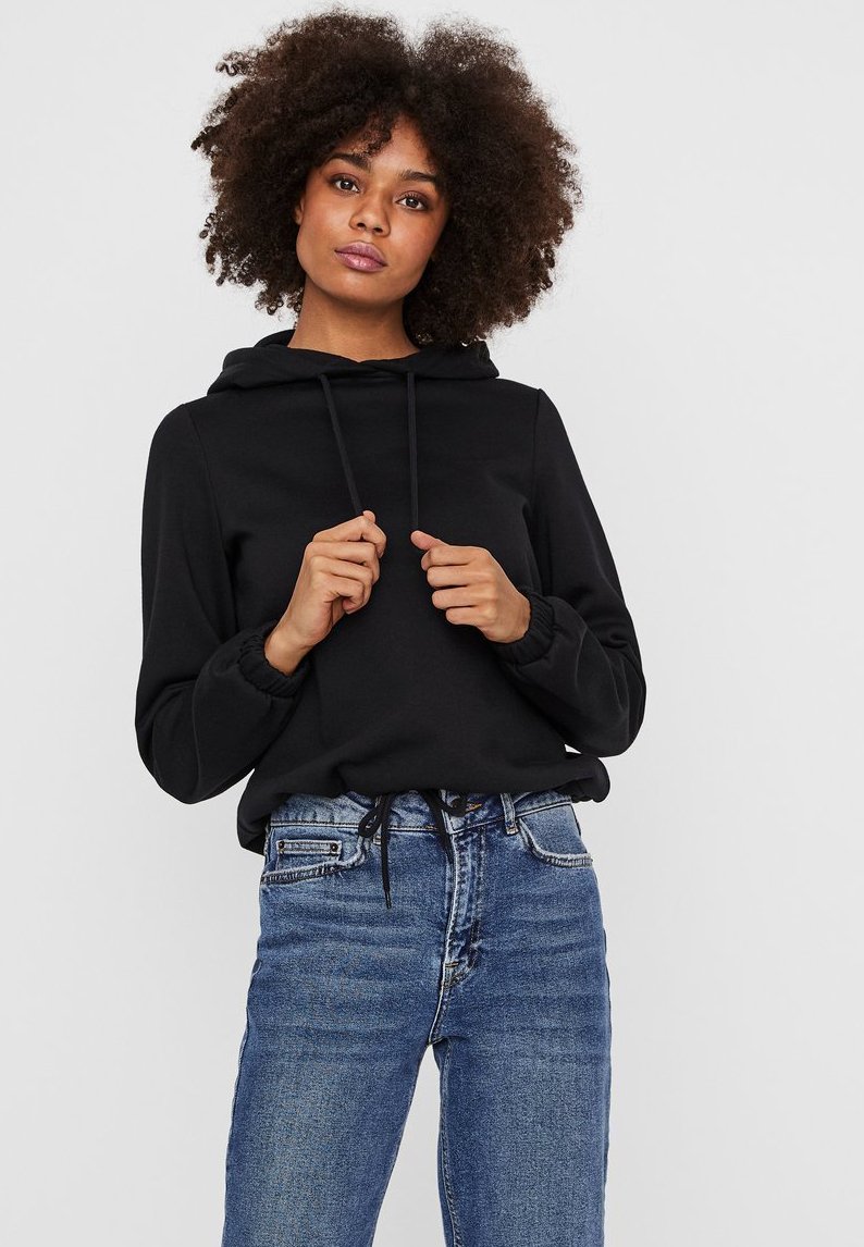 Vero Moda VMNATALIA DRAWSTRING HOOD  - Hoodie - black