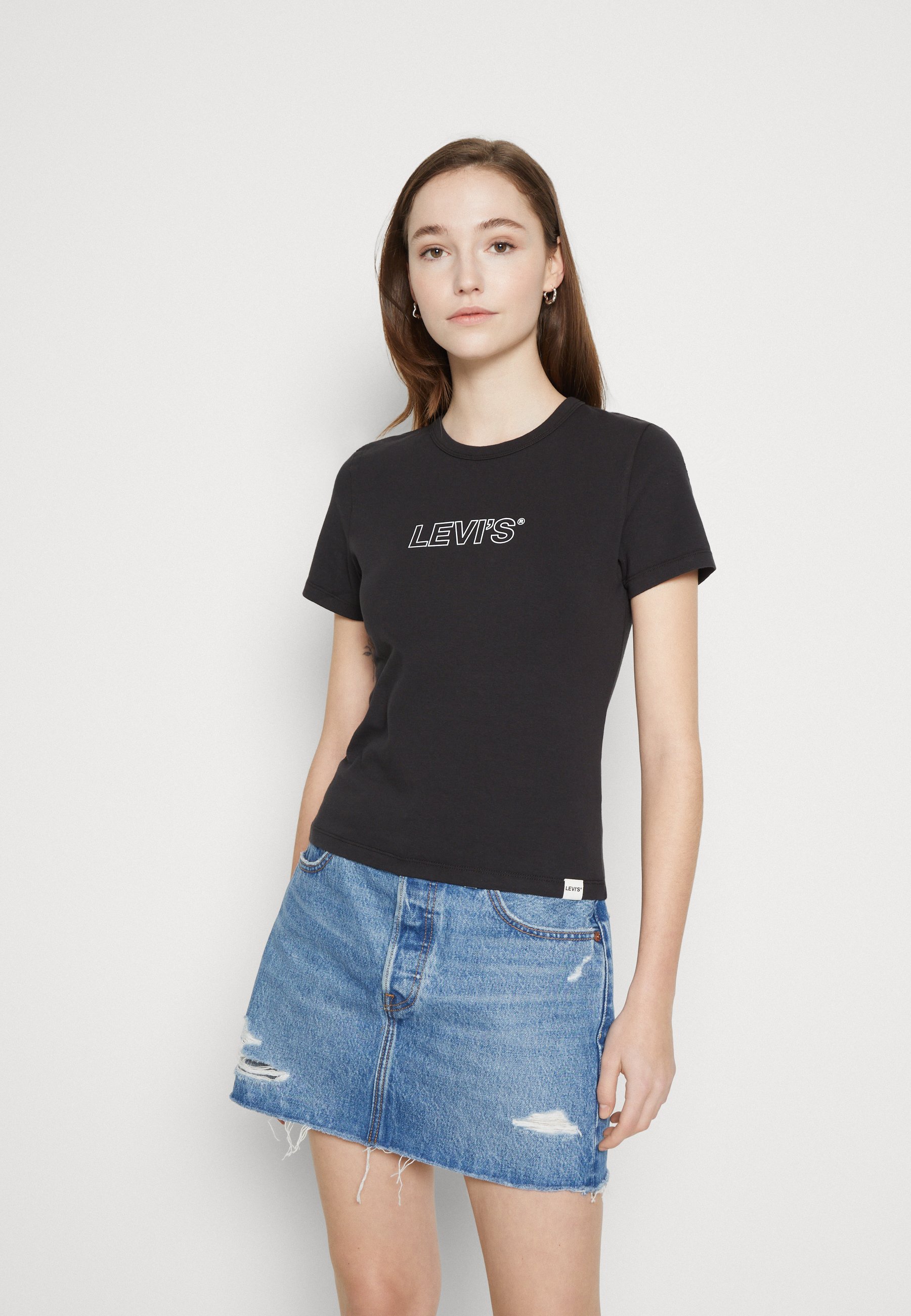 Levi's® GRAPHIC RICKIE TEE - Print T-shirt - caviar/black
