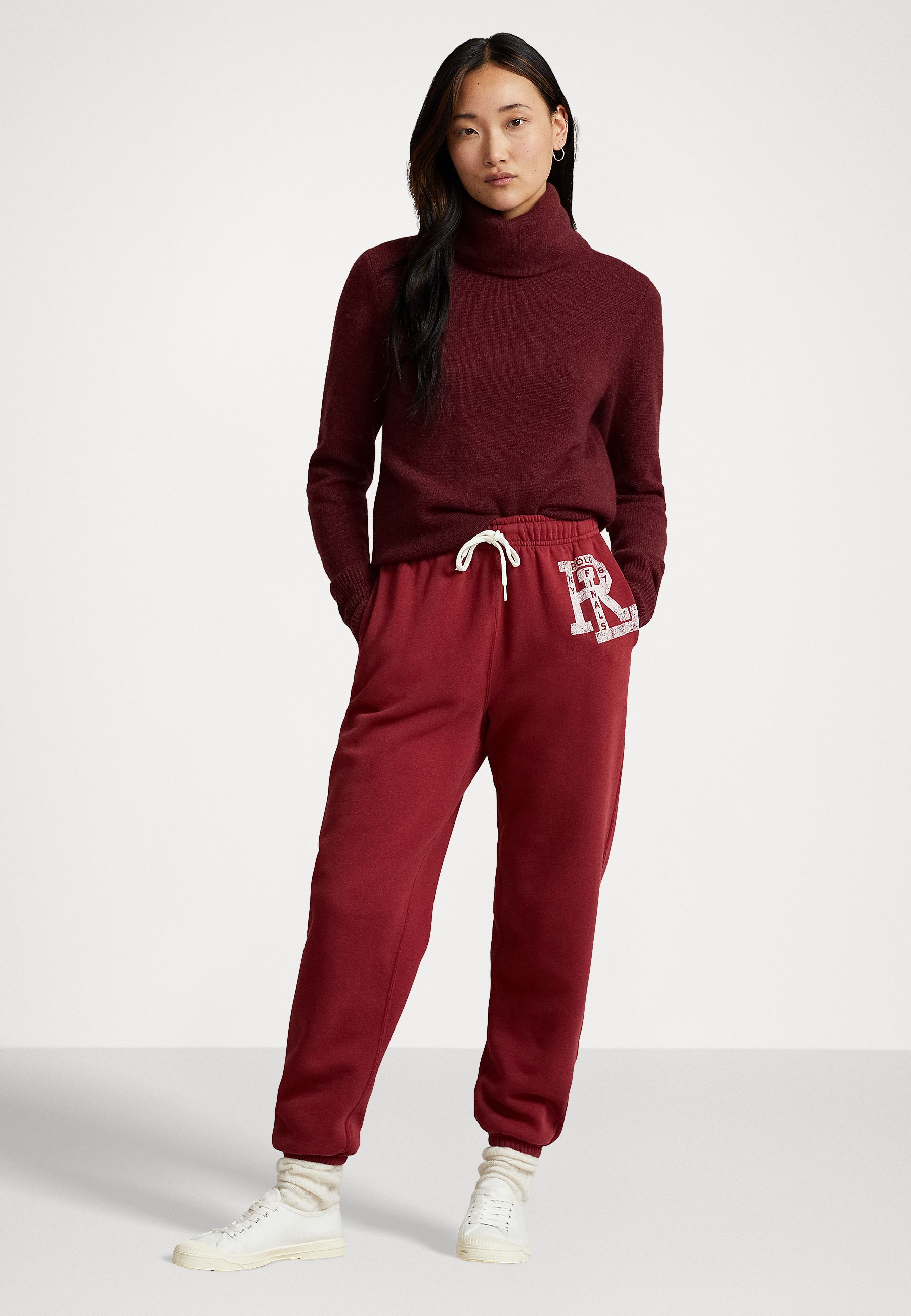 Polo Ralph Lauren LONG SLEEVE - Jumper - garnet red melange/red