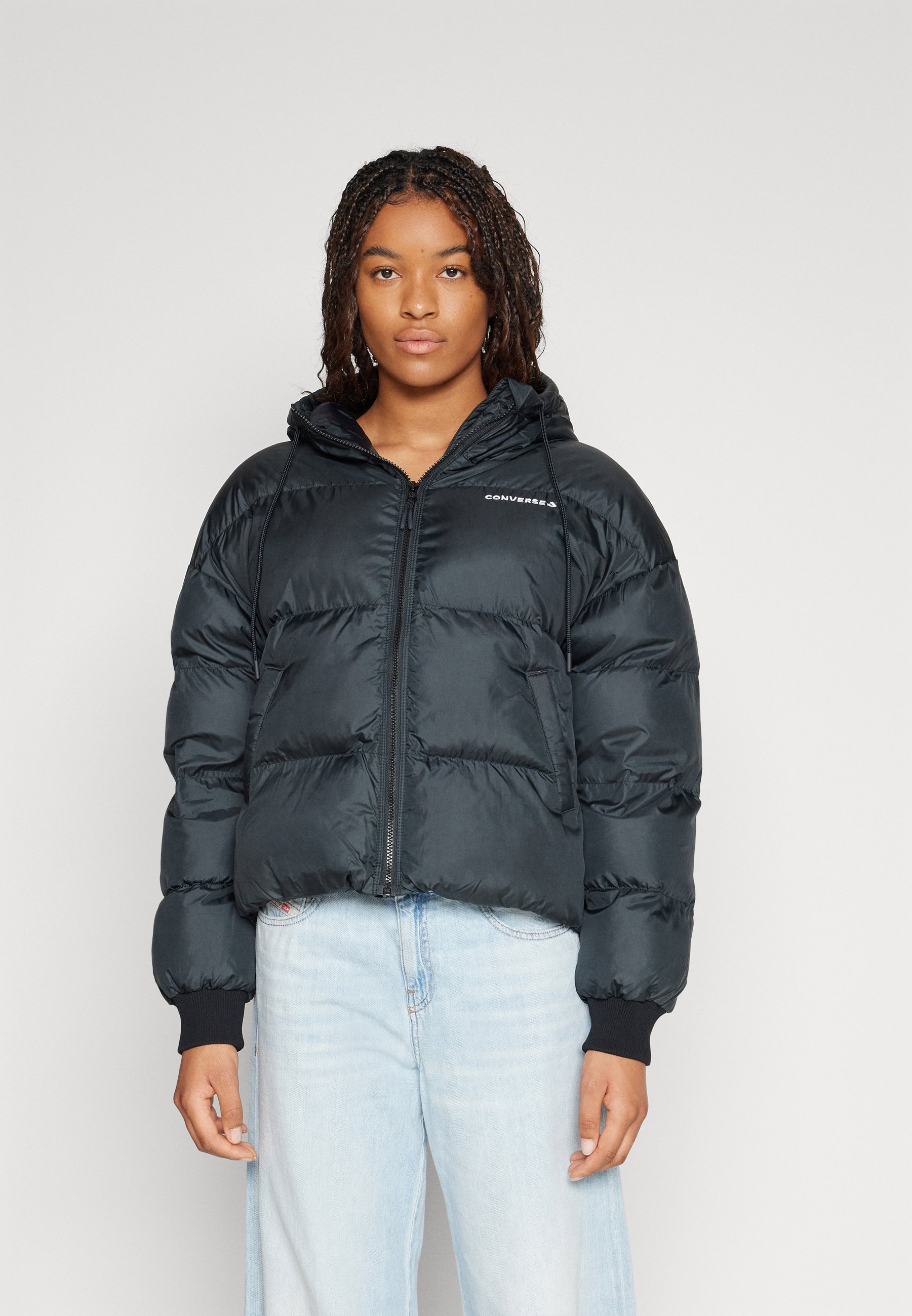 Converse SHORT PUFFER JACKET - Winter jacket - black