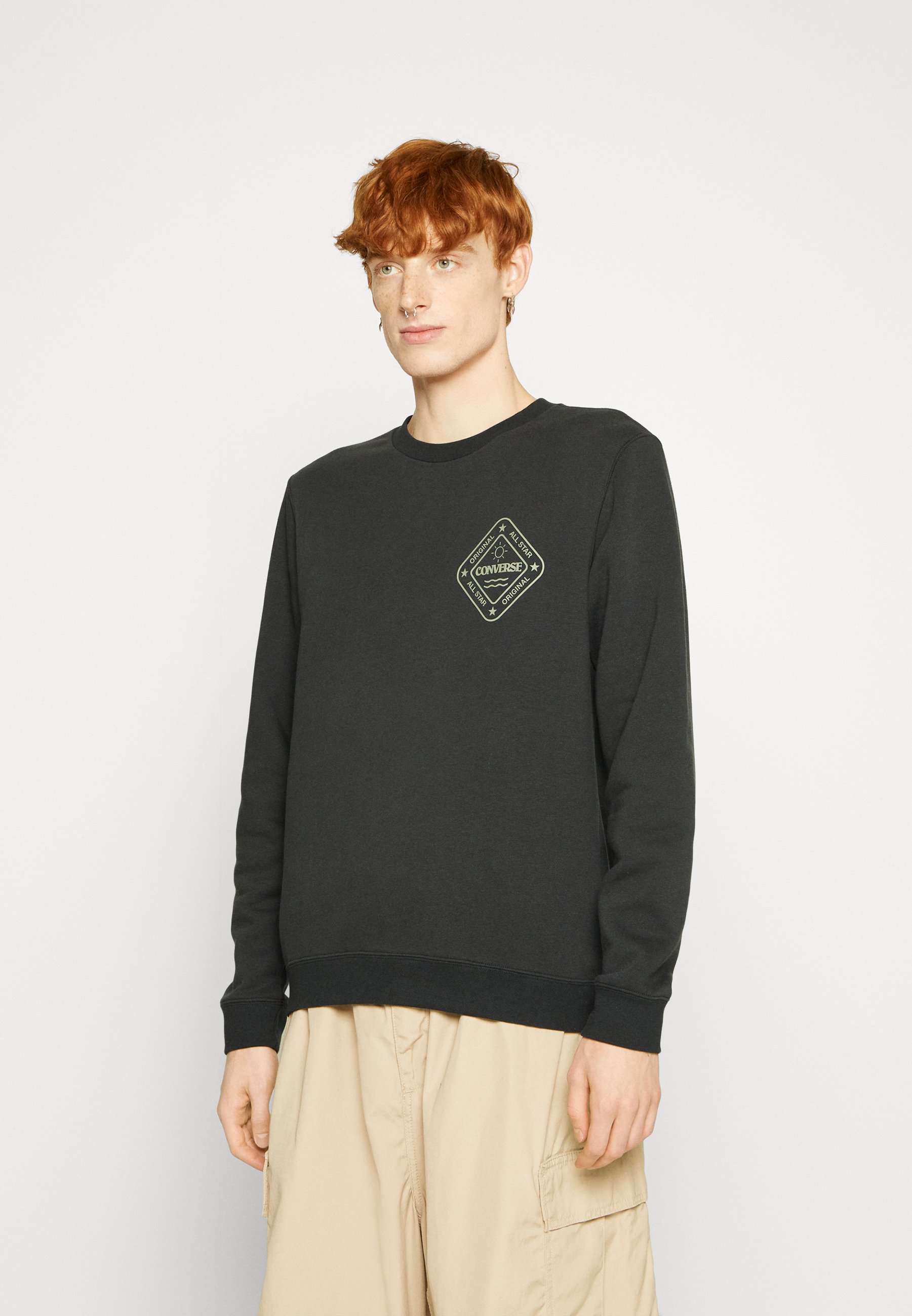 Converse WINTER ART GRAPHIC CREW - Sweatshirt - converse black/black