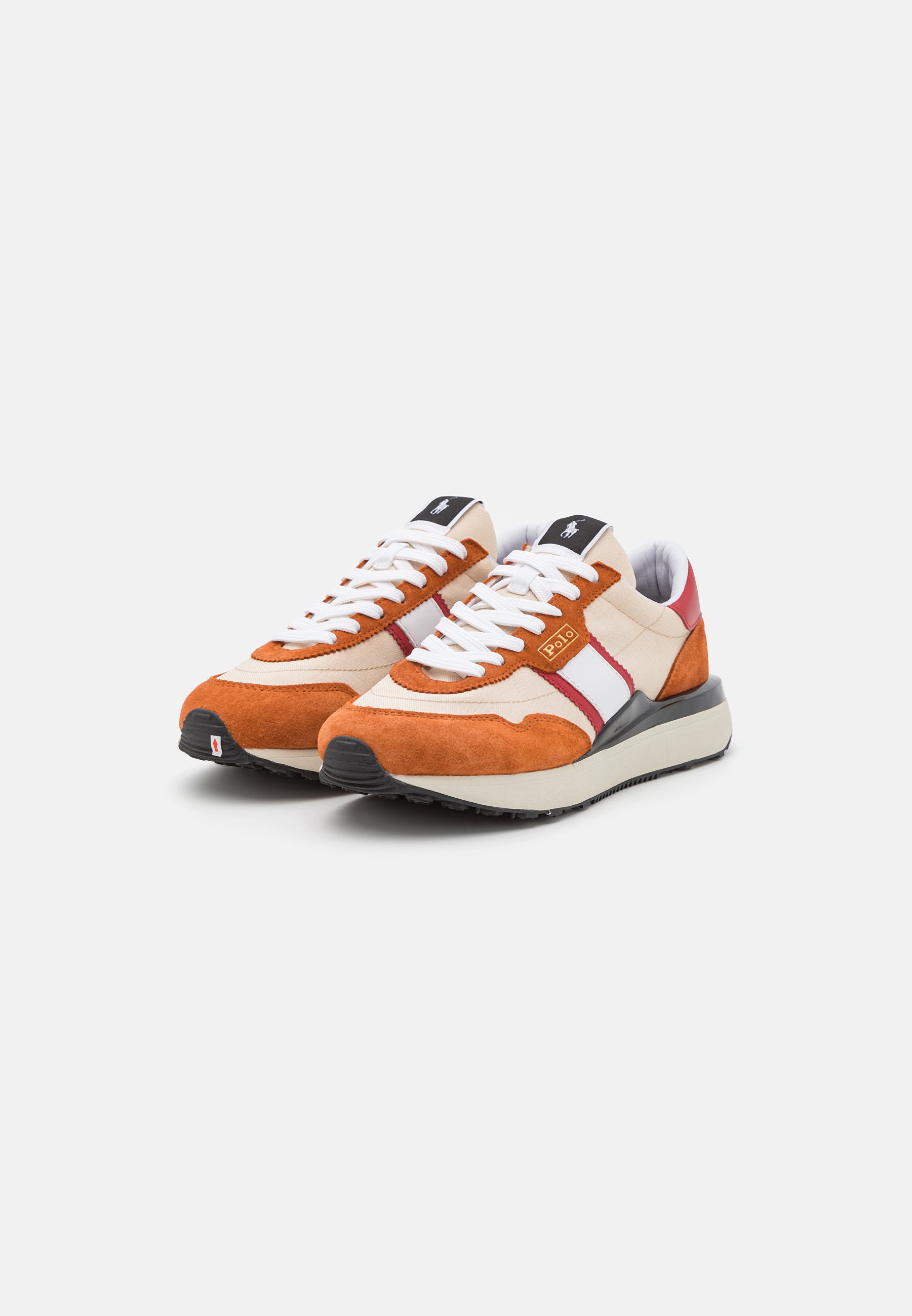 Polo Ralph Lauren TRAIN LOW TOP LACE - Trainers - rust/ranch cream/red/multi-coloured