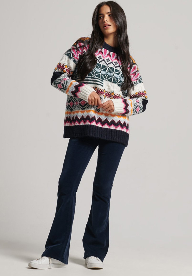 Superdry MIX PRINT  - Jumper - mash up fairisle/white