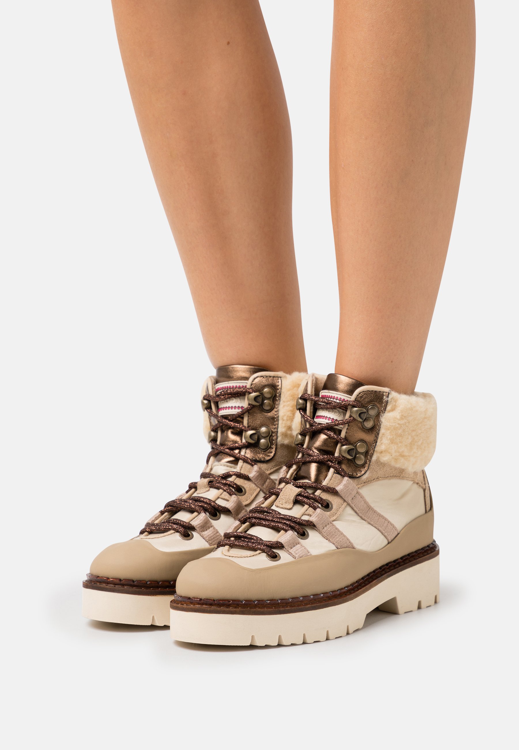Scotch & Soda OLIVINE - Lace-up ankle boots - cream/beige